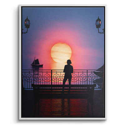 DOTCOMCANVAS® Leinwandbild A Peaceful Sunset, Leinwandbild Sonnenuntergang Landschaftsbild AI KI generiert Wandbild