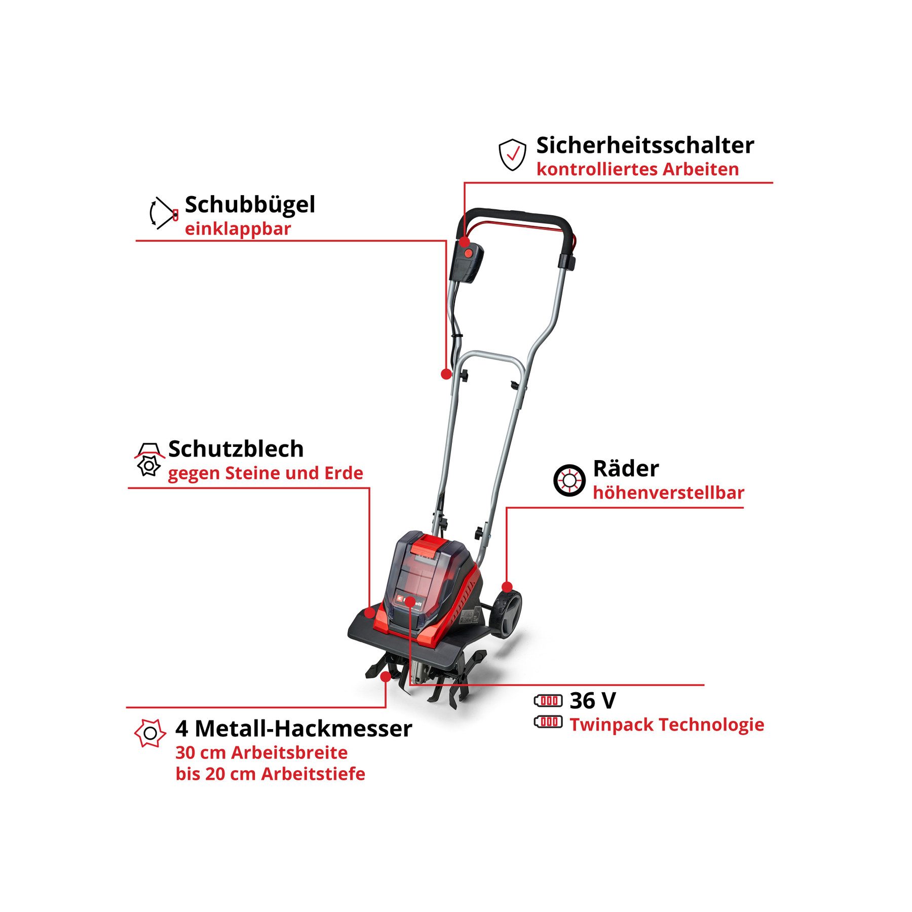 Thumbnail - Einhell Akku-Motorhacke EINHELL Akku-Bodenhacke GE-CR 30 Li, Solo