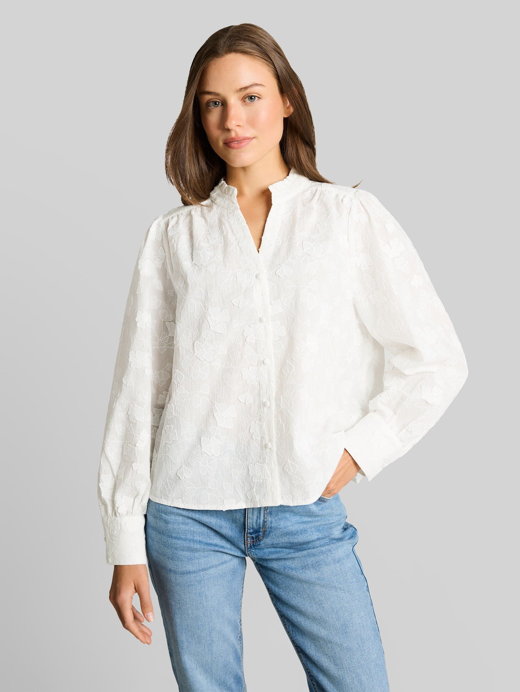 TOM TAILOR Langarmbluse Blusen & Shirts Loose Fit Bluse mit Stickerei