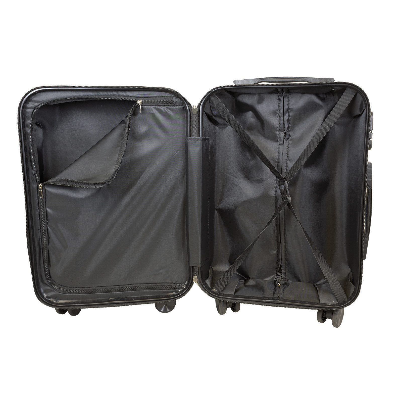 Trendyshop365 Hartschalen-Trolley Catalina, 4 Farben, 3 Größen, Reisekoffer mit, 4 Rollen, Zahlenschloss, Doppelrollen, 2 Tragegriffe