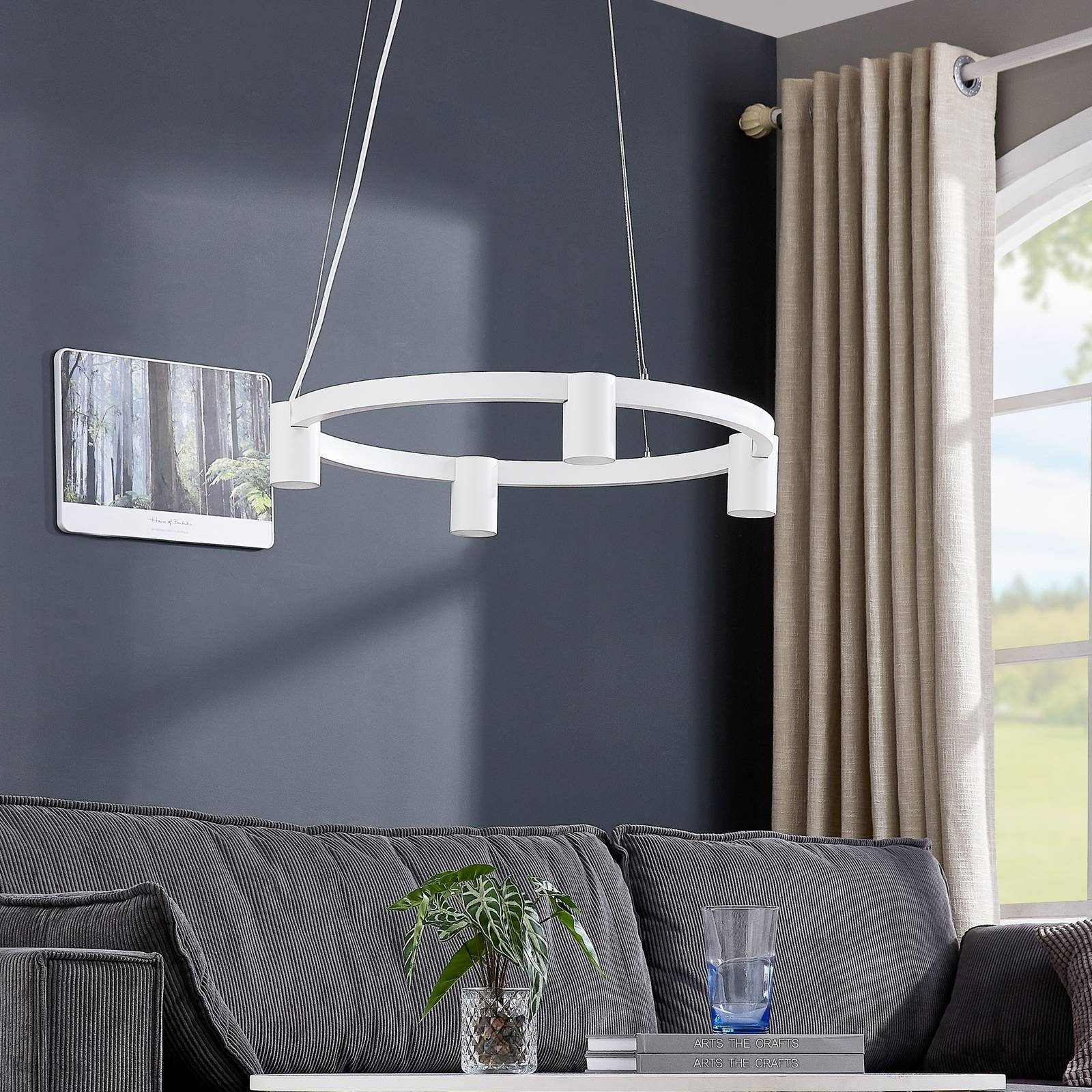 Arcchio Hängeleuchte Brinja, Metall, Weiß IP20, 4 x 10 W LED