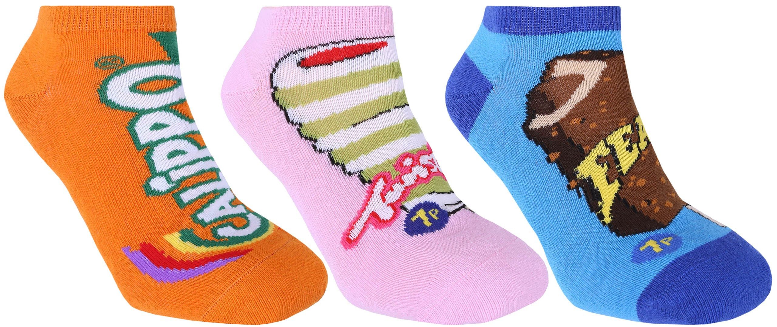 Sarcia.eu Haussocken 3 x Bunte Socken, Füßlinge mit dem Walls-Eis-Motiv 37-42 EU