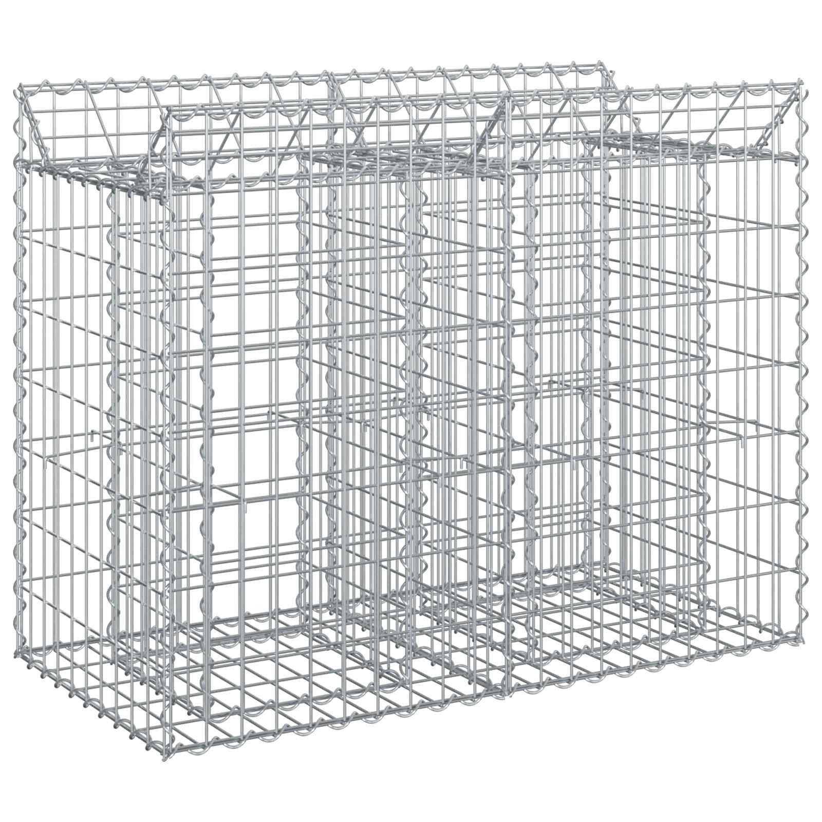 vidaXL Gartenzaun Gabionen-Hochbeet Silber, (1-St)
