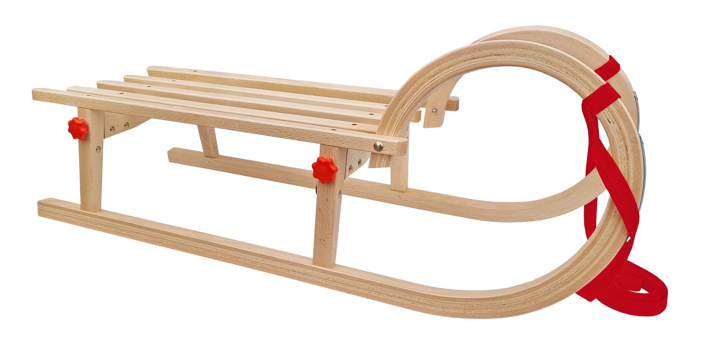 ERST-HOLZ Schlitten Rodelschlitten Klappschlitten aus Buche (ohne Zubehör), V-21-095 - kleiner Schlitten 95 cm- mit wählbarem Zubehör