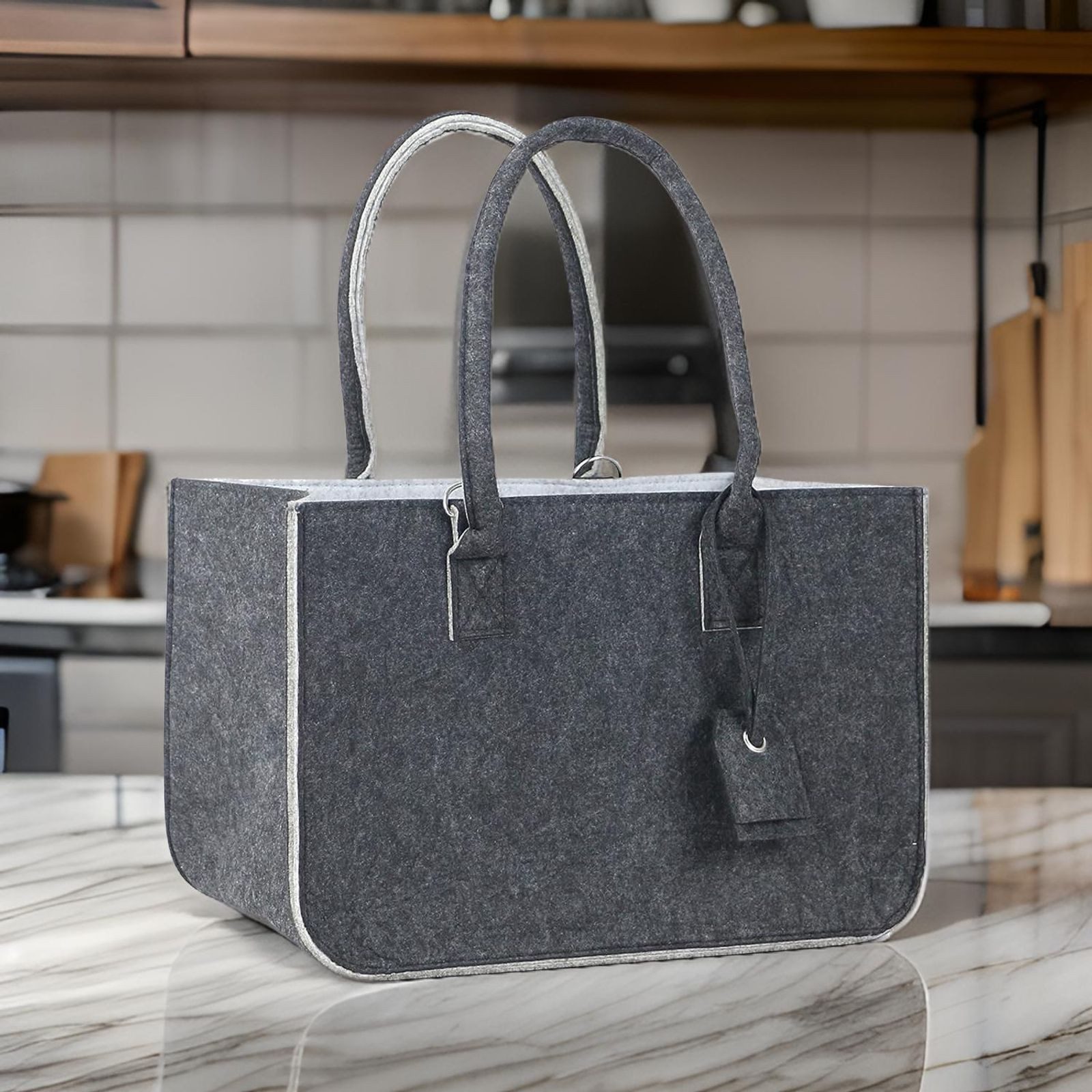 BURI Laptoptasche Filztasche groß Einkaufstasche Kaminholztasche Filztaschen Shopper – Bild 3 von 5