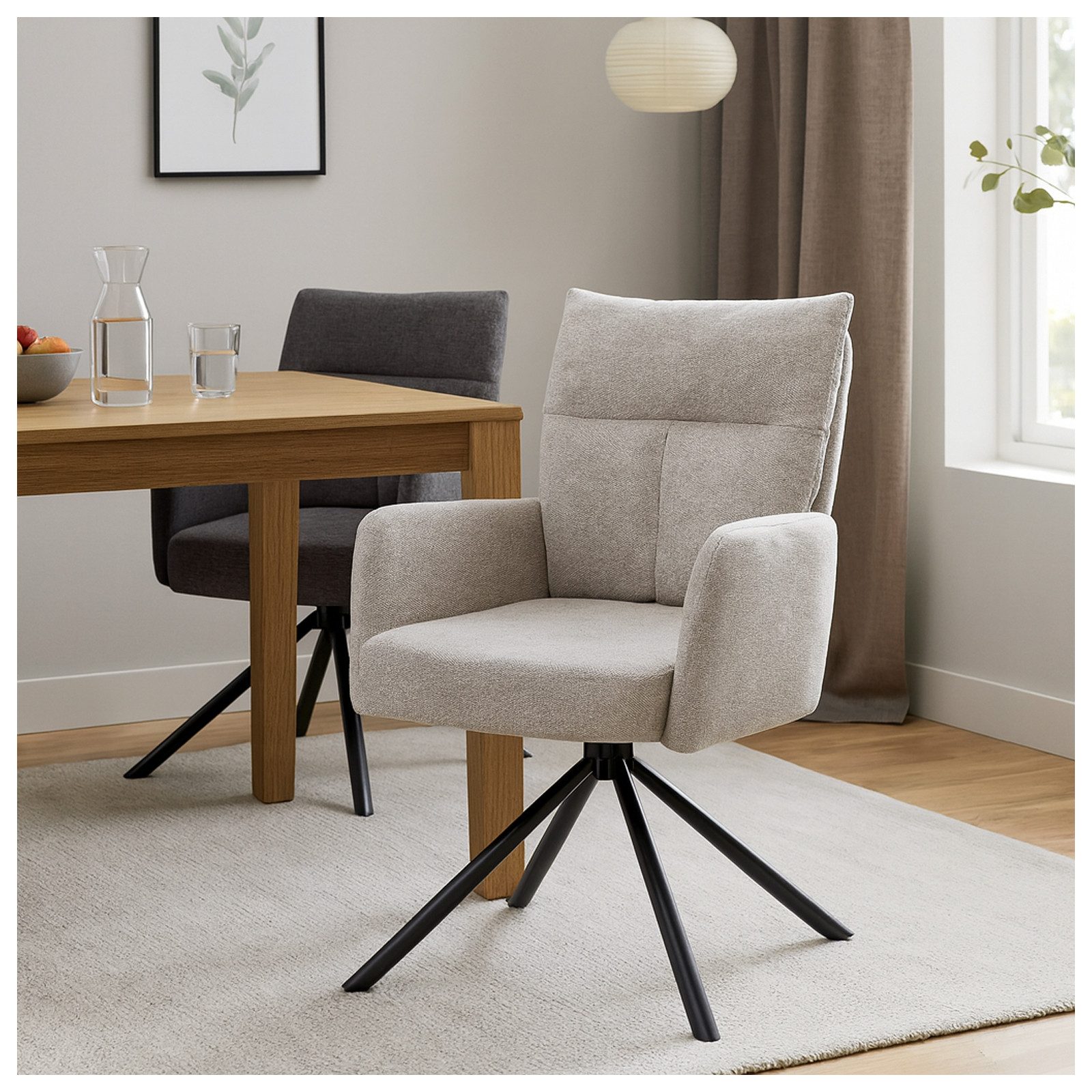 HTI-Living Drehstuhl Drehstuhl Kyra Beige (Stück, 1 St), Esszimmerstuhl Sch günstig online kaufen