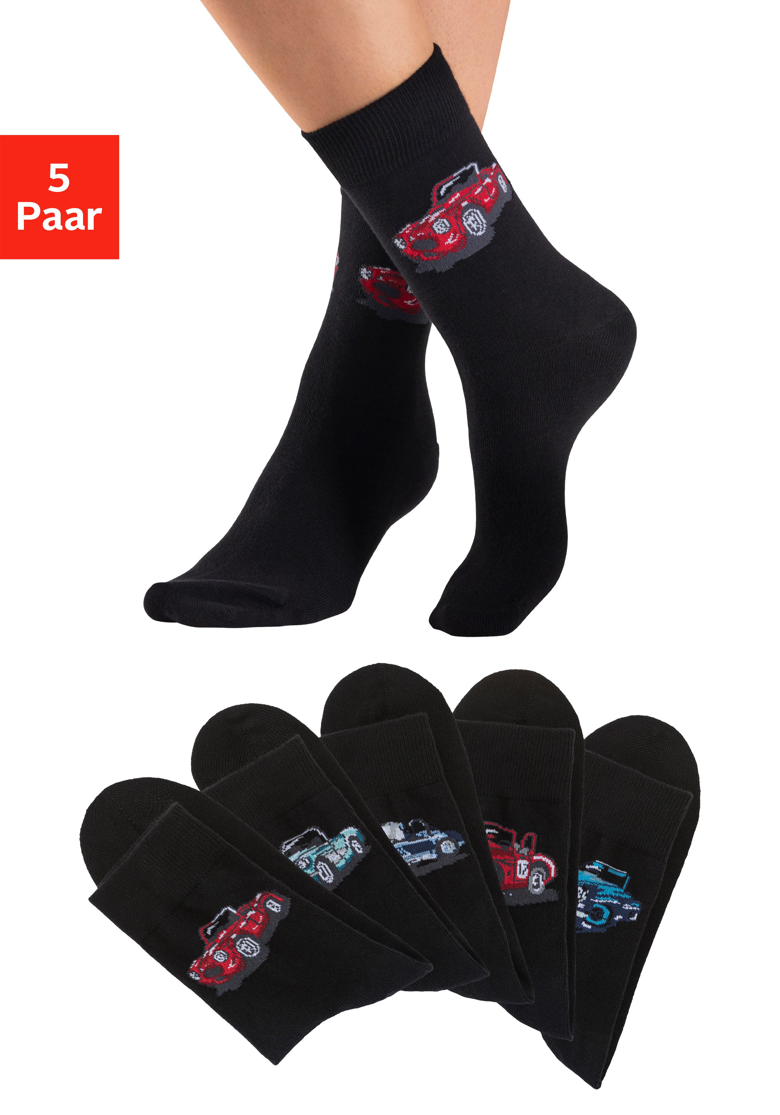 H.I.S Freizeitsocken (Packung, 5-Paar) mit eingestrickten Motiven günstig online kaufen