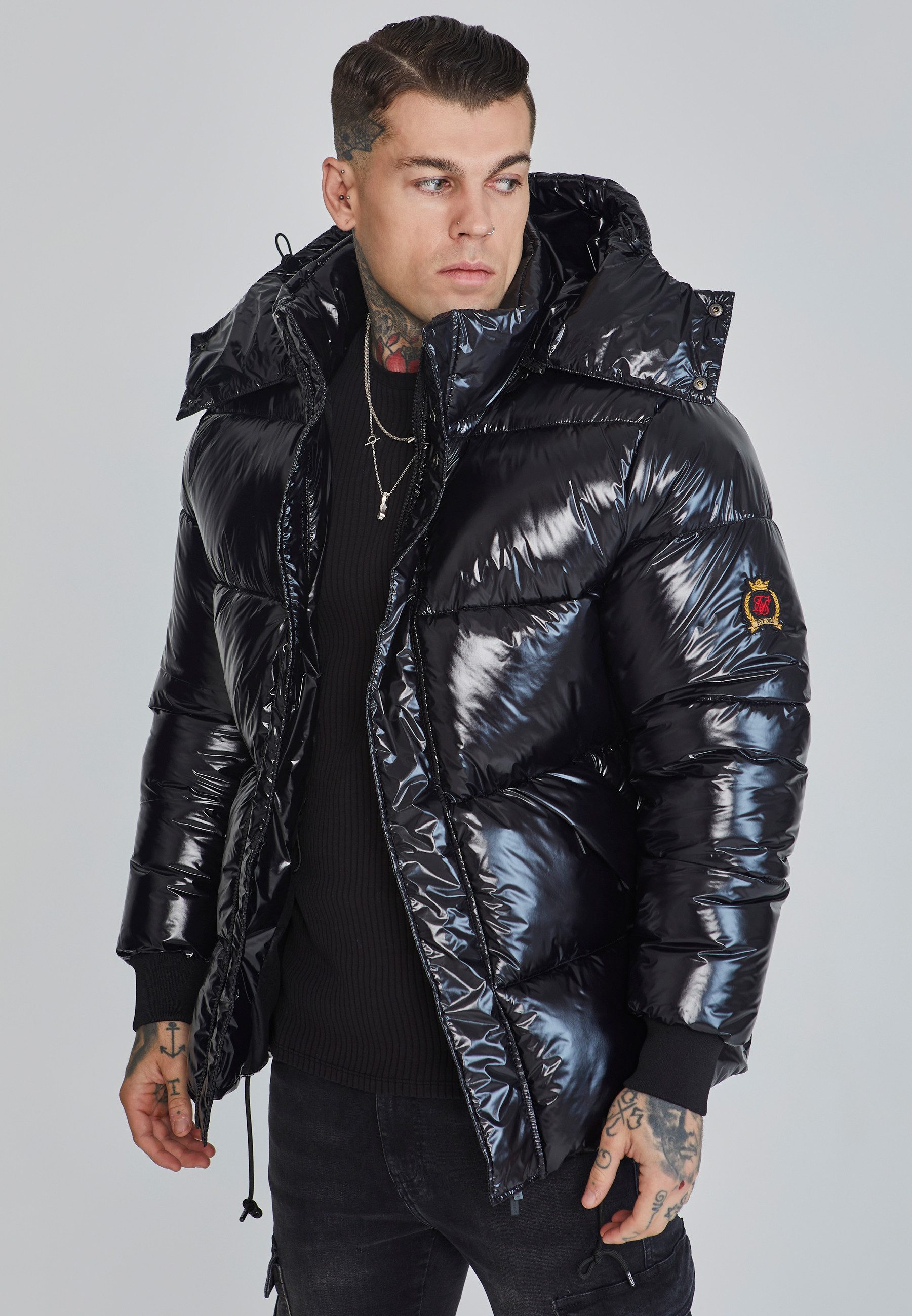 Siksilk Outdoorjacke SikSilk Herren Schwarze Outdoorjacke günstig online kaufen