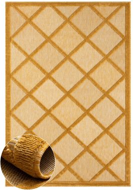 Teppich Amara, Myflair Möbel & Accessoires, rechteckig, Höhe: 8 mm, Uni Farben, Hoch-Tief Effekt, Outdoor geeignet, Balkon, Terrasse