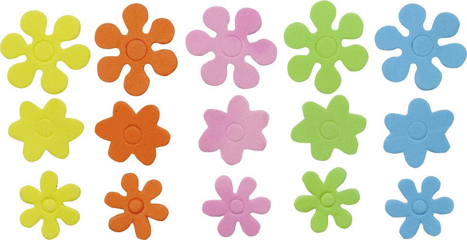 Glorex Moosgummi Glorex Moosgummi Sticker Blumen selbstklebend, 72