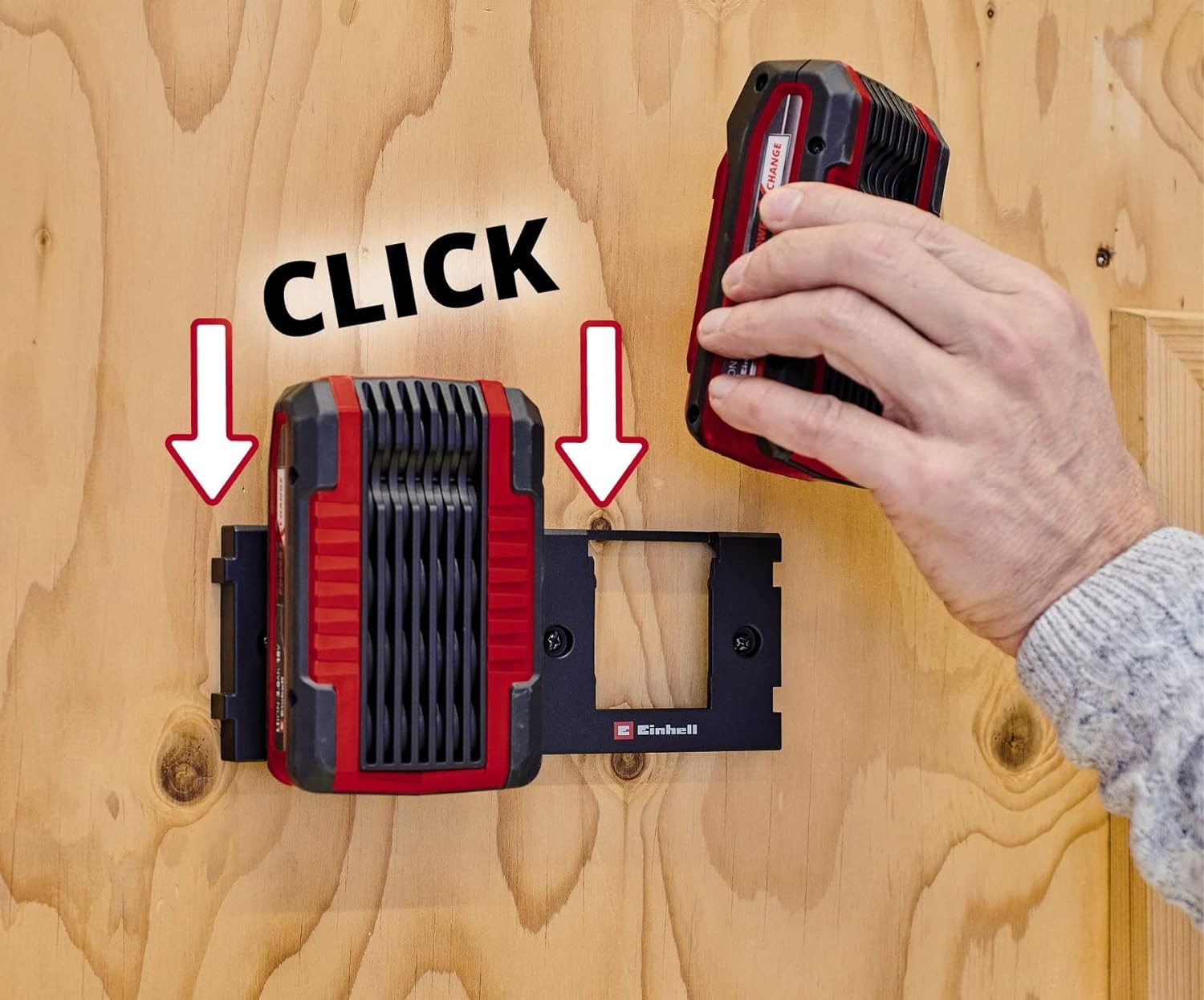 Einhell Wandhalterung Einhell Akku-Wandhalterung für alle Power X-Change Akkus (2 Stk)