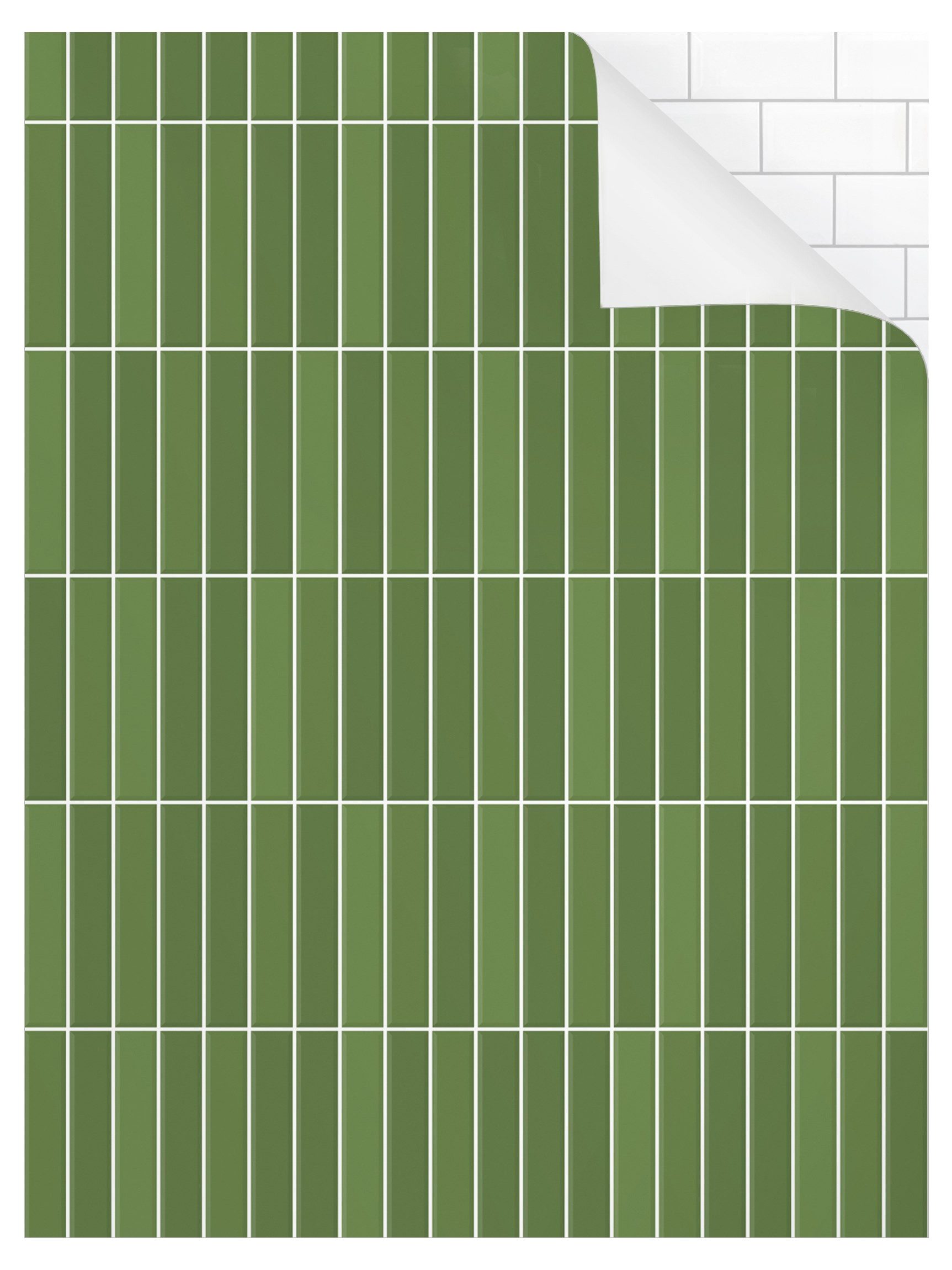 Bilderdepot24 Duschrückwand Fliesenoptik grün Badrückwand ohne Bohren einfarbig, (1-tlg., 0,61 mm starke Folie selbstklebend Wandpaneele Dusche versch. Größen), fugenlose & wasserfeste Motiv Rückwand Wandverkleidung für Duschkabine