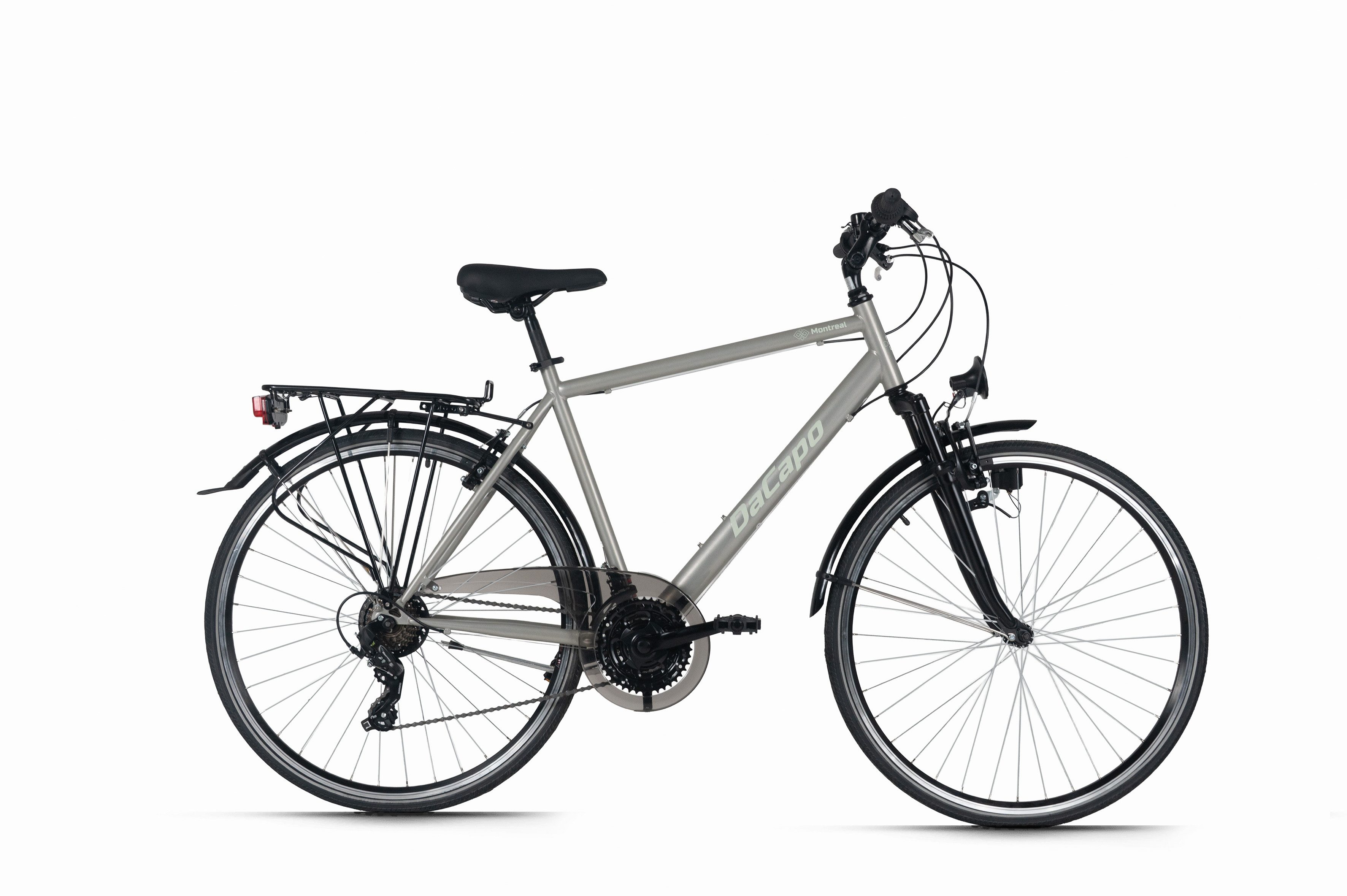Dacapo Trekkingrad DaCapo Trekkingrad Herren 28'' Montreal silver 21 Gänge, 21 Gang Shimano Tourney Schaltwerk, Kettenschaltung, (58)