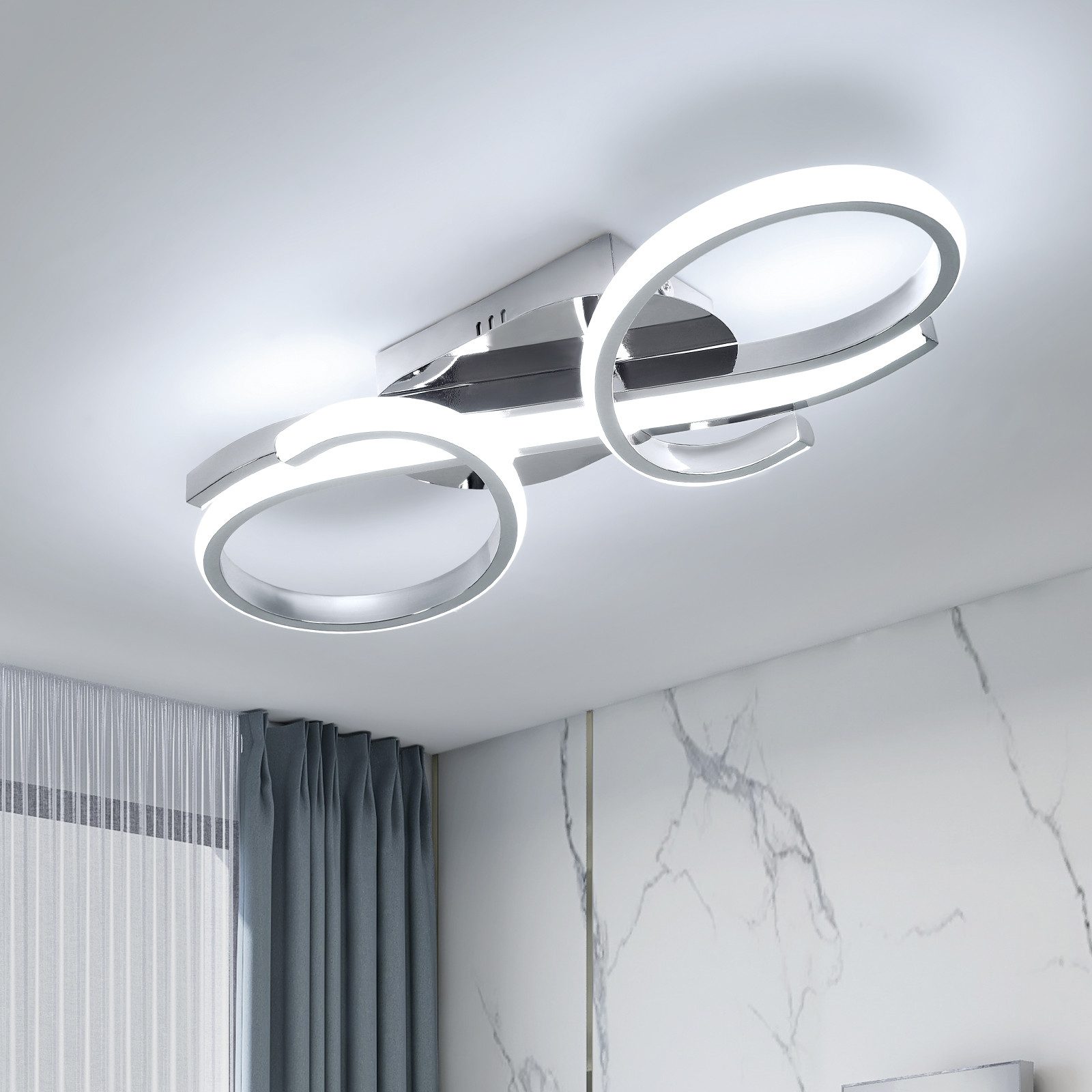 Riserva LED Deckenleuchte Kreative Aluminiumlampe, 36W Deckenlampe, warmes Licht 3000K, LED wechselbar, Augenschutzdesign, energiesparend, für Cafés, Konzertsäl – Bild 4 von 5