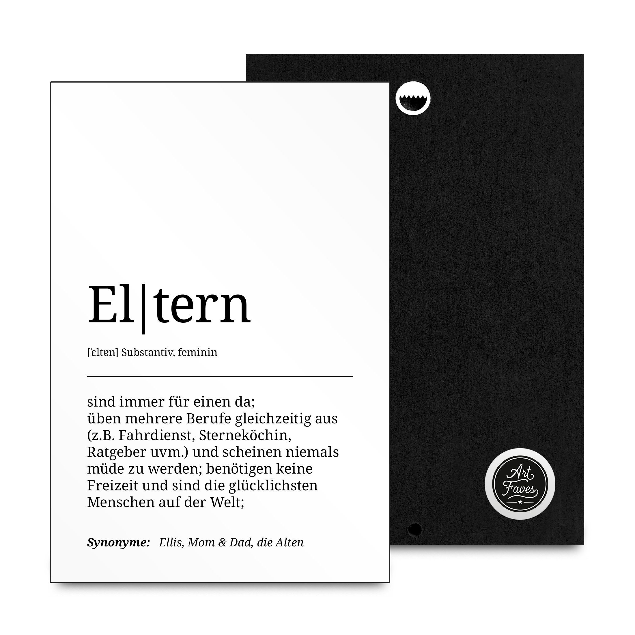 ARTFAVES Holzbild Holzschild mit Spruch Eltern, Geschenk zum Tehma