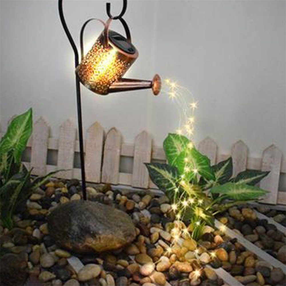 LED Lichter Solarleuchte LED LED Wasserfall Solarleuchte Garten Warmweiß wechselbar, Rutaqian Leuchten Gießkanne Lampen,