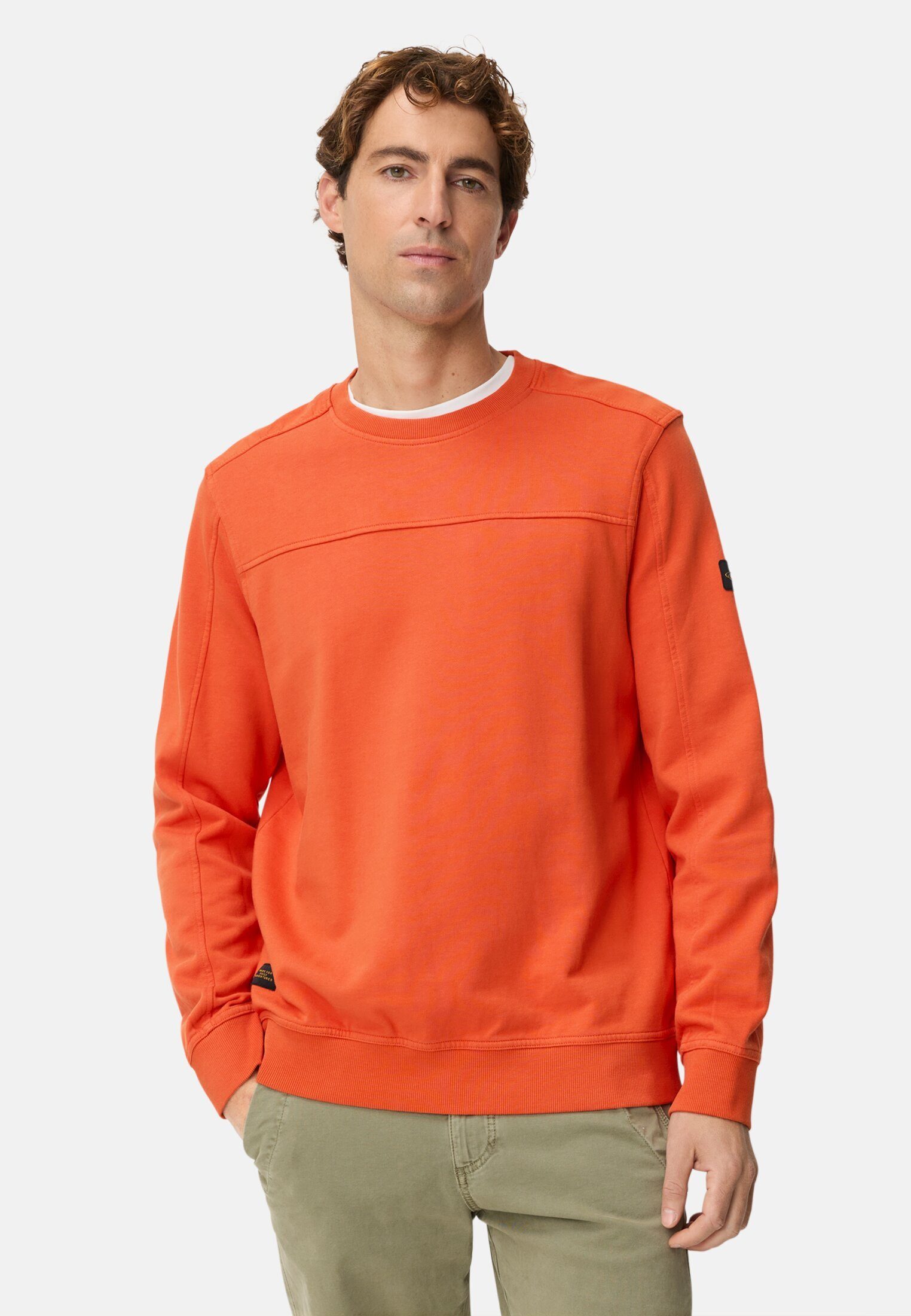 camel active Sweatshirt Sweatshirt mit Rundhalsausschnitt Langarm