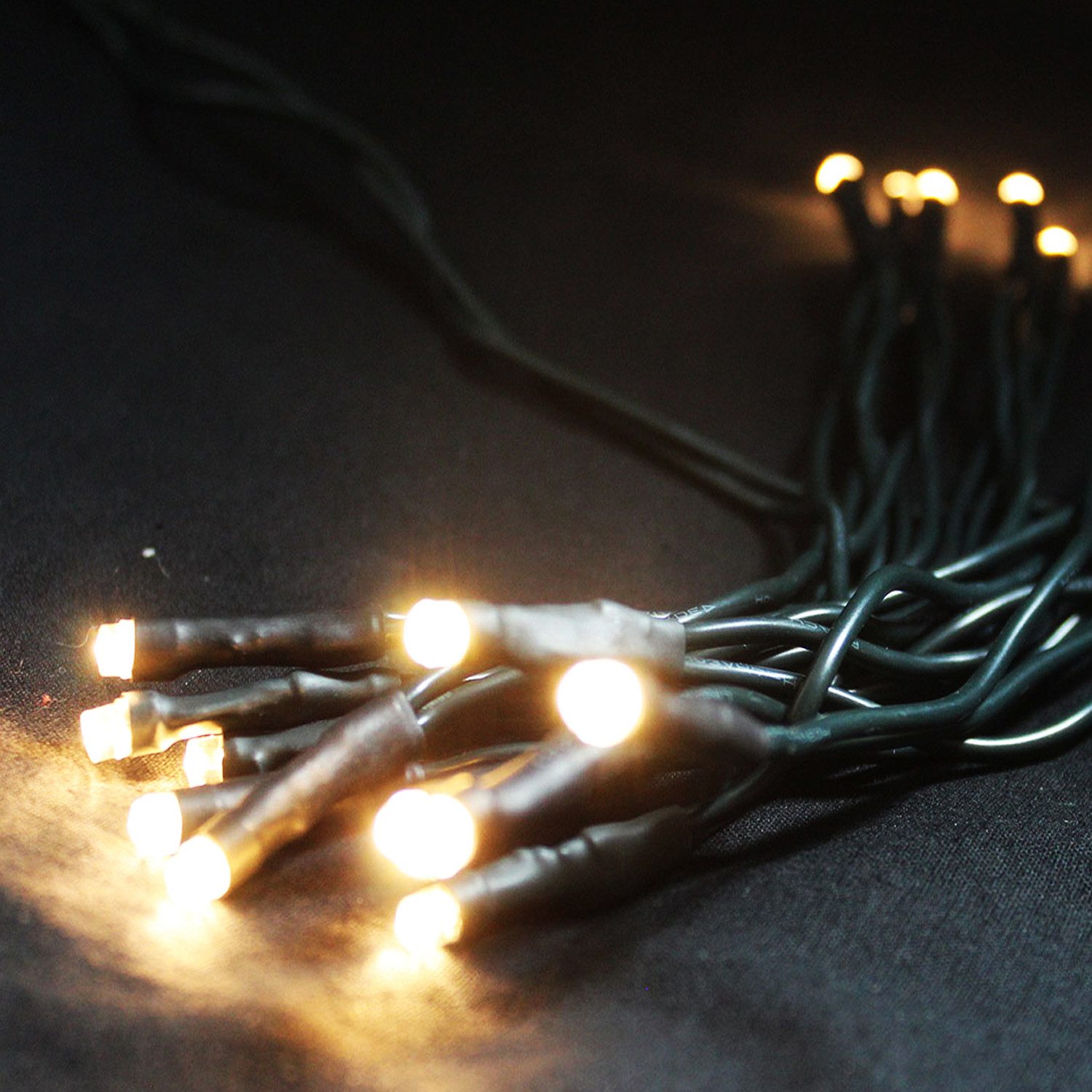 Mojawo Lichtervorhang 48er LED Outdoor Lichterkette Drahtlichterkette warmweiß Batterie