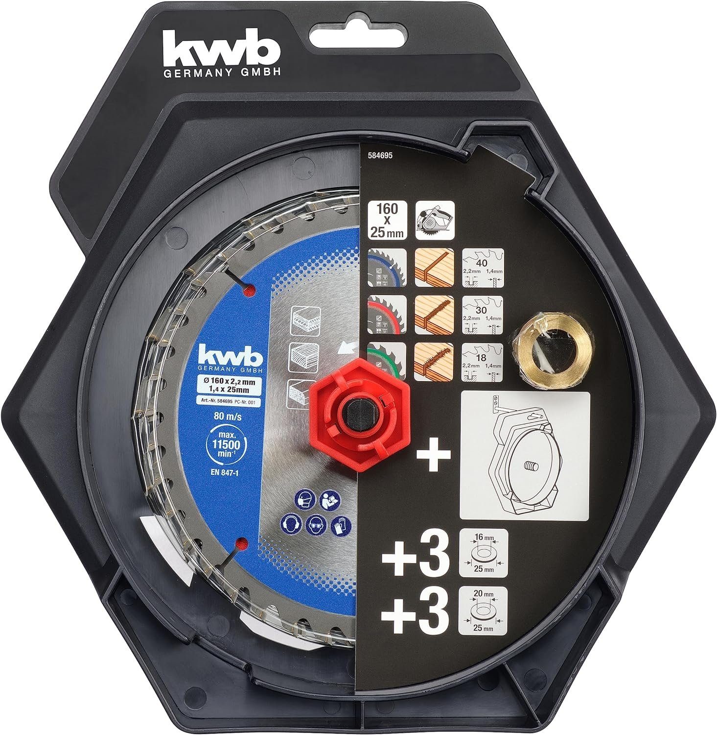 kwb Kreissägeblatt, Kreissägeblattsatz 3t 160x25mm günstig online kaufen