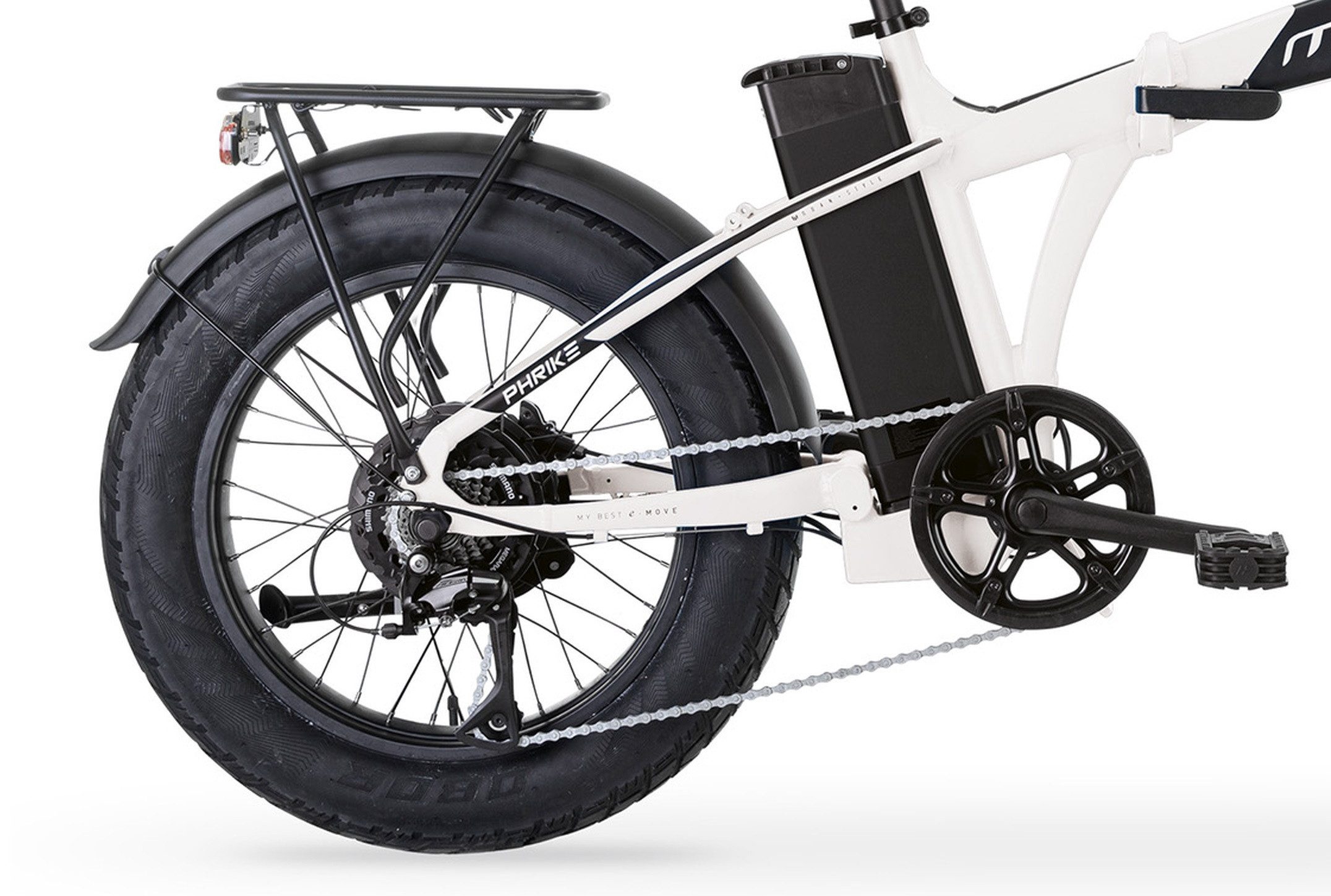 MBM E-Bike, 7 Gang Shimano, Kettenschaltung, Heckmotor, 840 Wh, Elektro-Falt-Fahrrad PHRIKE 20 Zoll
