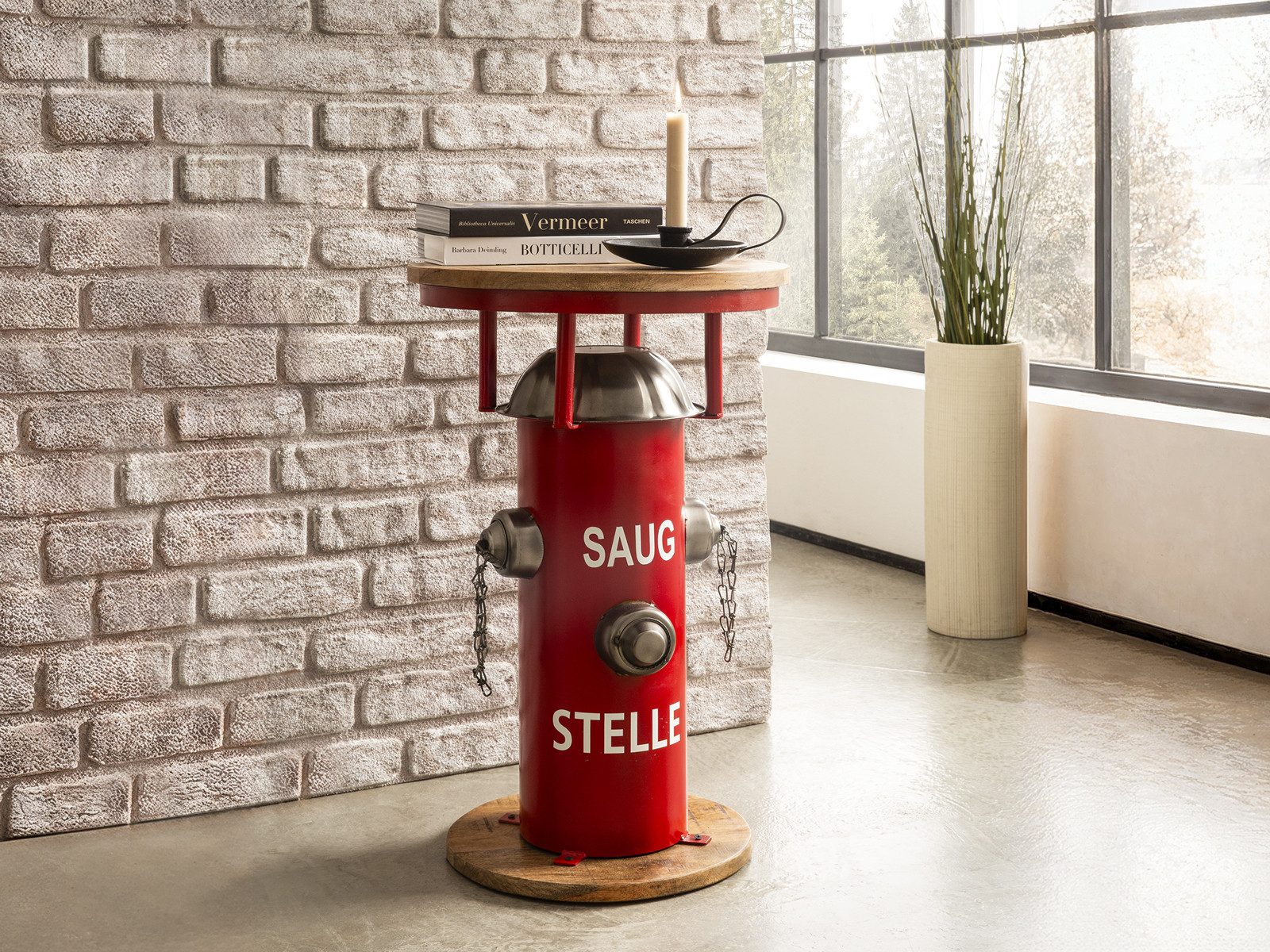 massivum Konsolentisch Bolton Industriedesign rot (1-St) günstig online kaufen