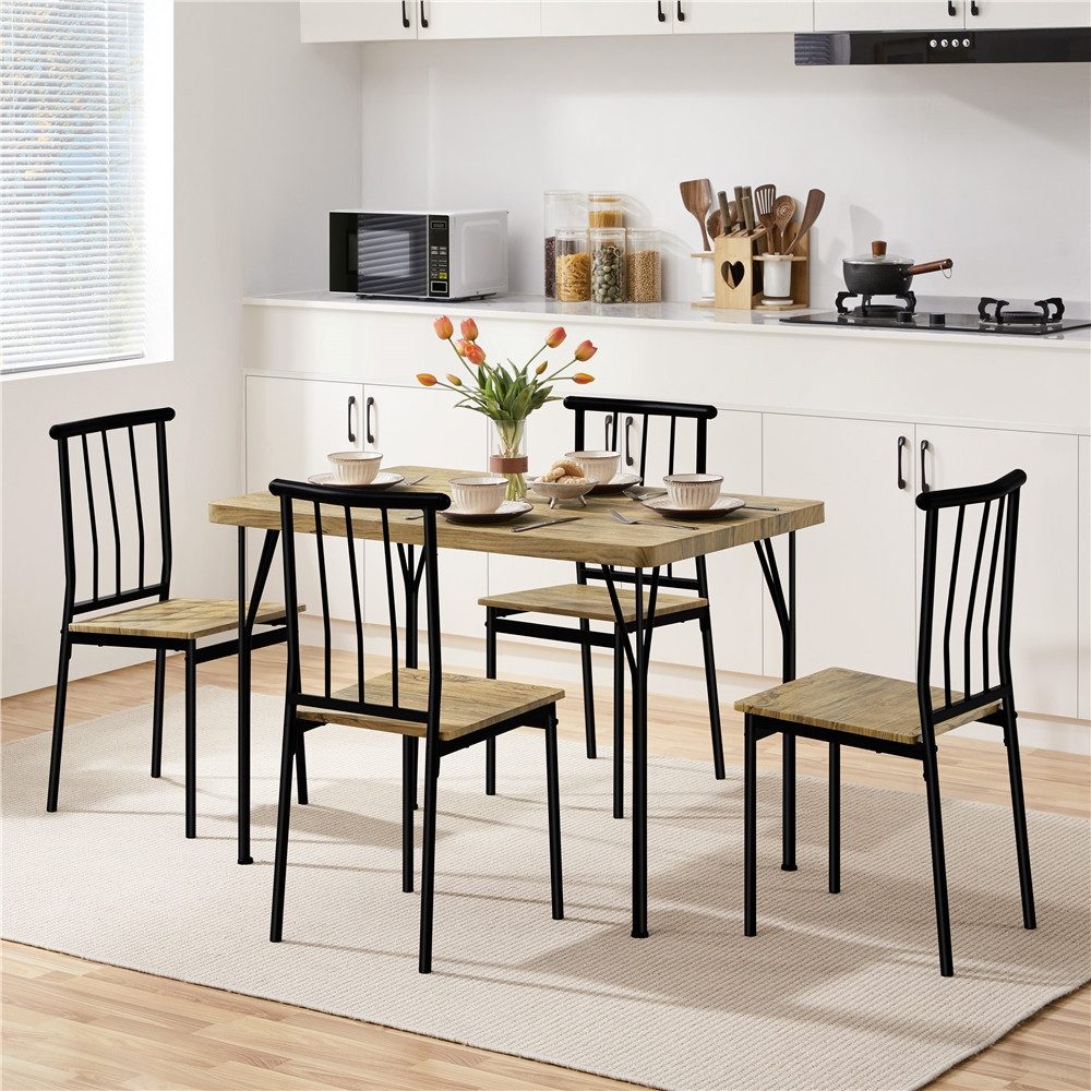 Yaheetech Essgruppe, Esstisch mit 4 Stühlen für 4 Personen Küchentisch-Set günstig online kaufen