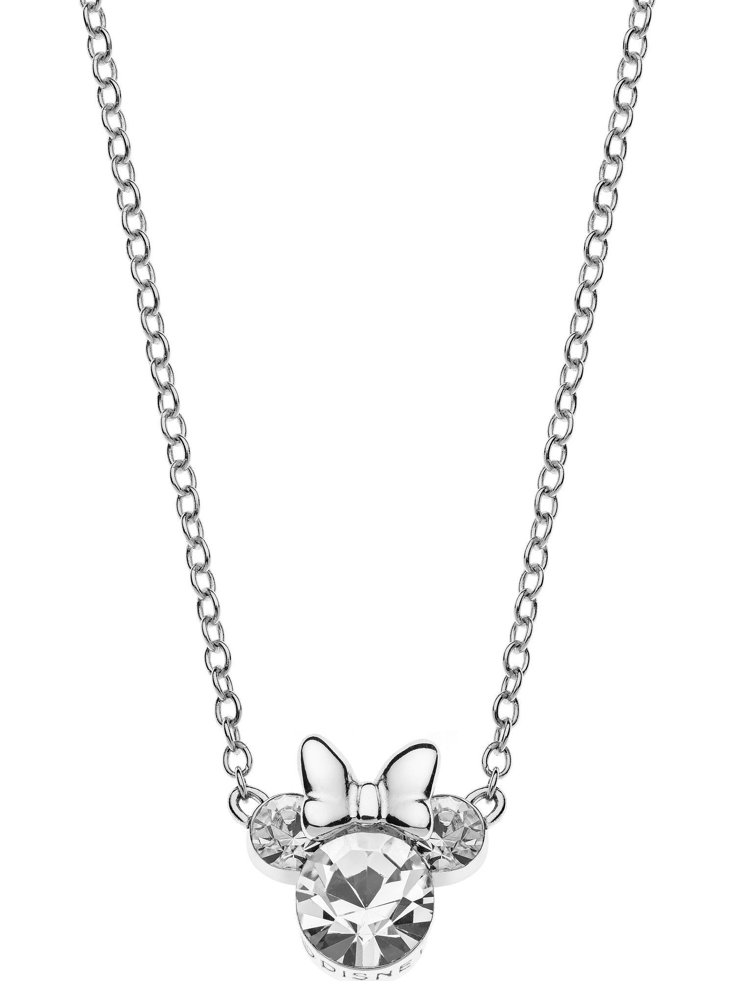 DISNEY Jewelry Collier Disney Mädchen-Kinderkette 925er Silber 1 Kristall weiß
