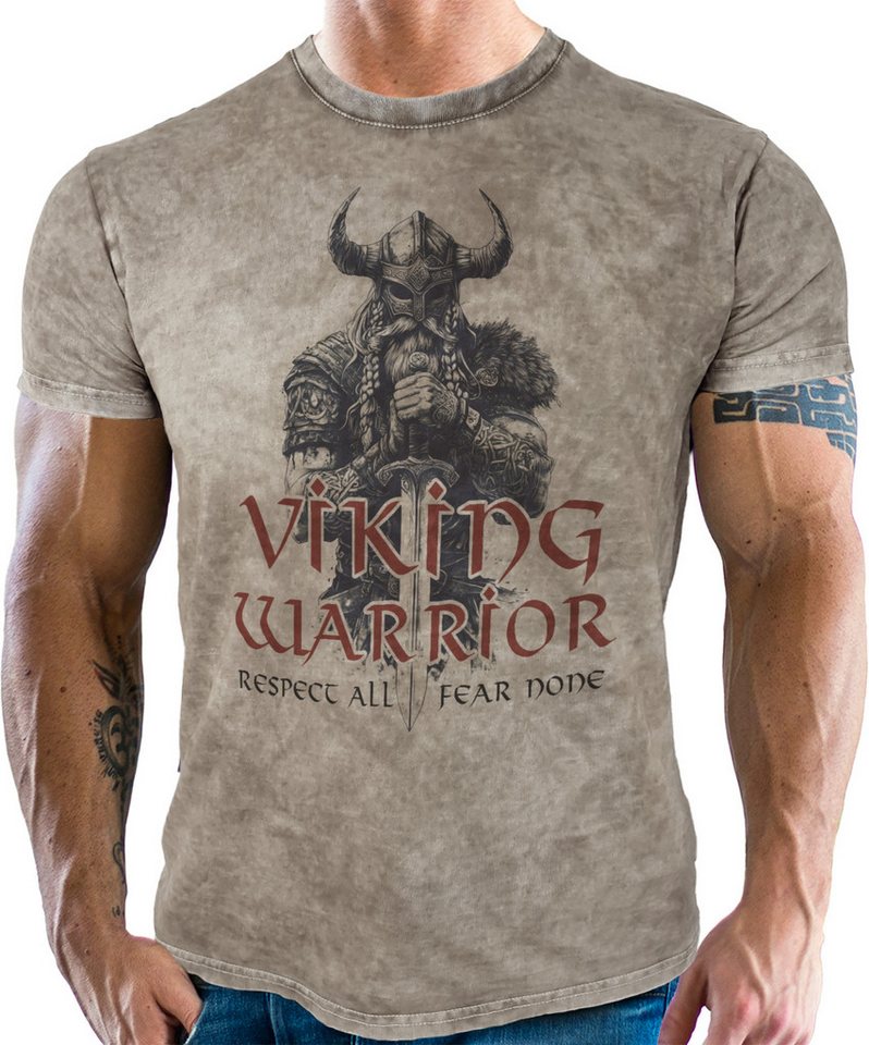 LOBO NEGRO® T-Shirt für Wikinger Fans: Viking Warrior used Look