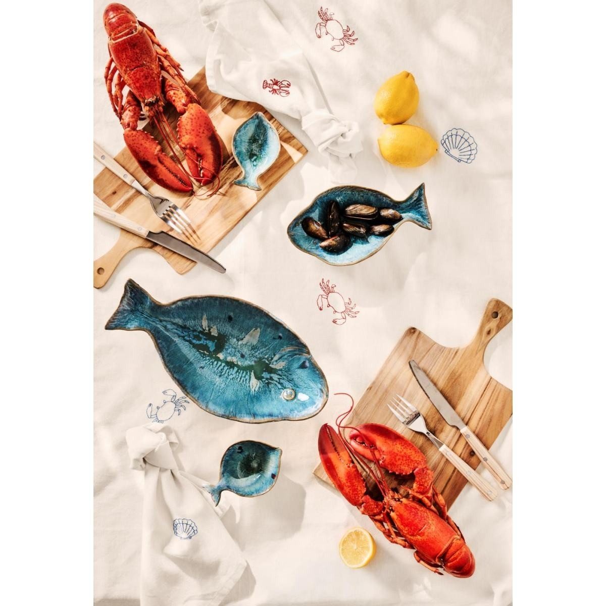 Ib Laursen Schale Minischale Fischform aus Steingut, maritimes Design, 2 Größen, Mini