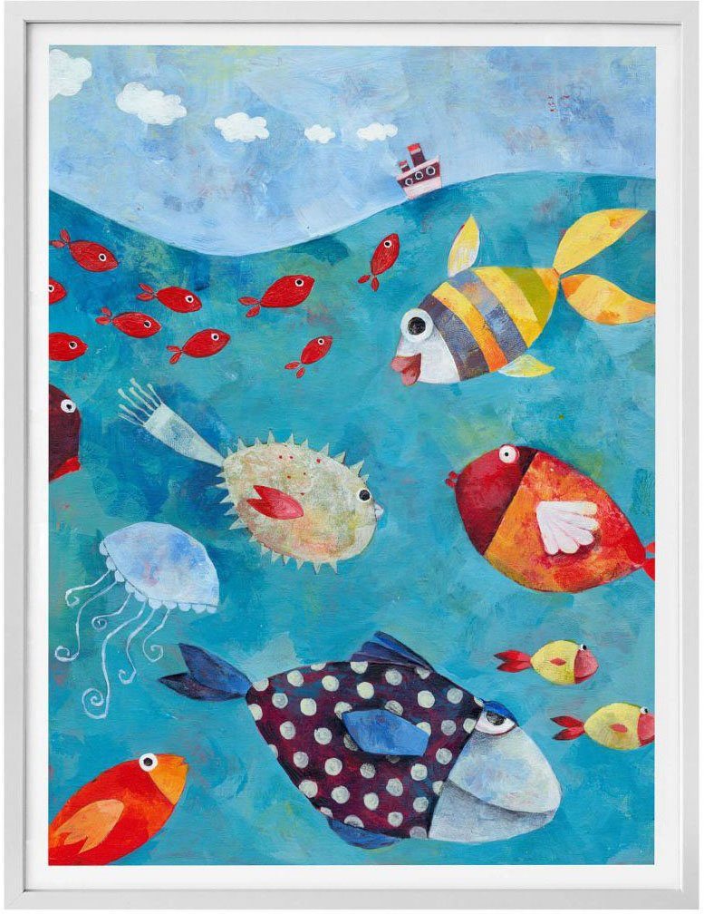 Fische Fisch Poster, Meeresfrüchte Wandbild, Wandbilder (1 Poster Bild, St), Wall-Art Meer, & im Wandposter Märchen