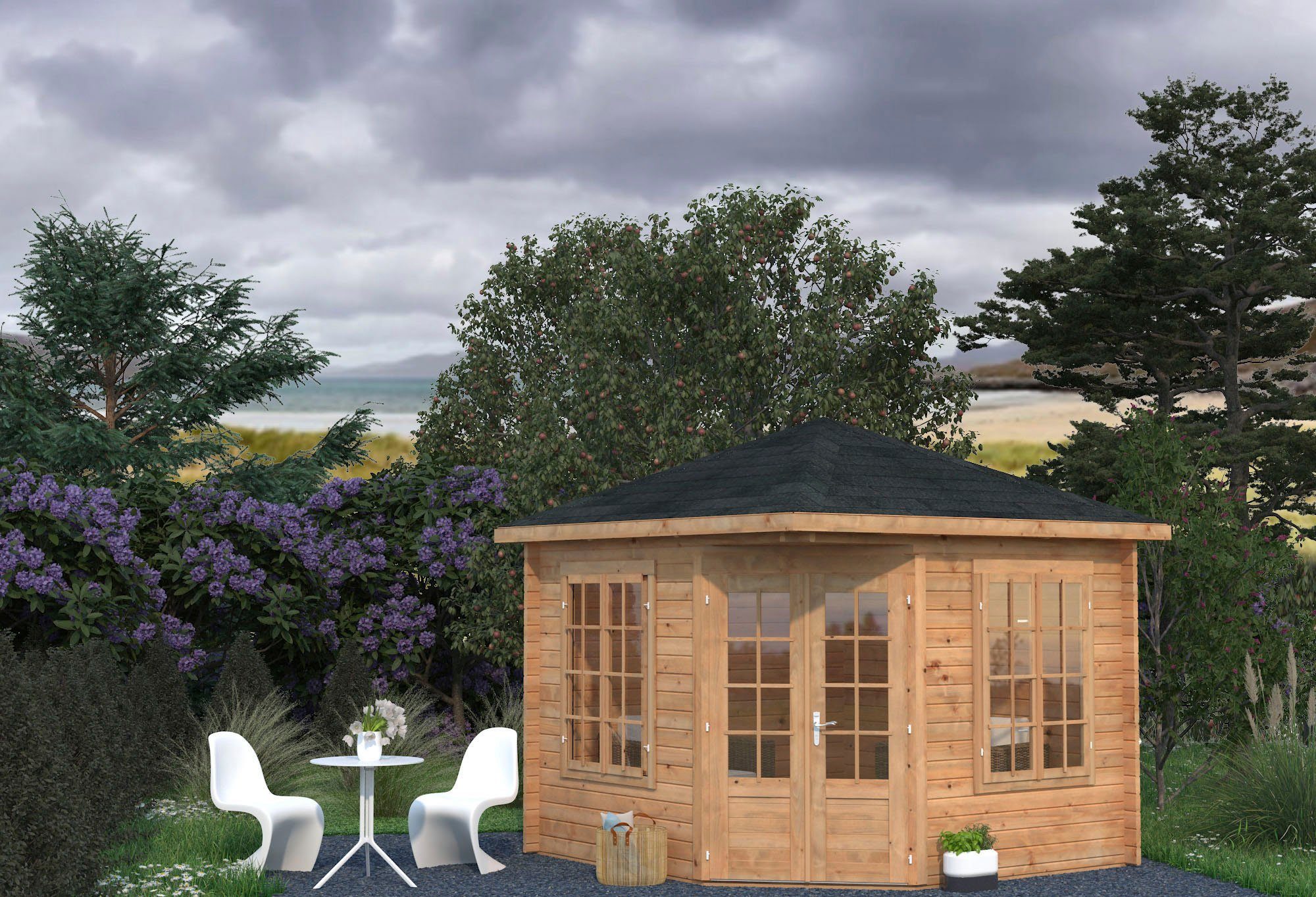 Palmako Gartenhaus Pavillon Melanie, BxT: 322x322 cm, hellbraun