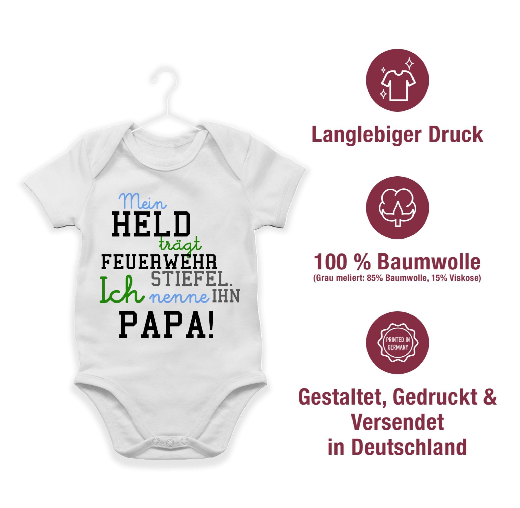 Shirtracer Shirtbody Weiß Held Mein 1 Feuerwehr Feuerwehr Junge Papa