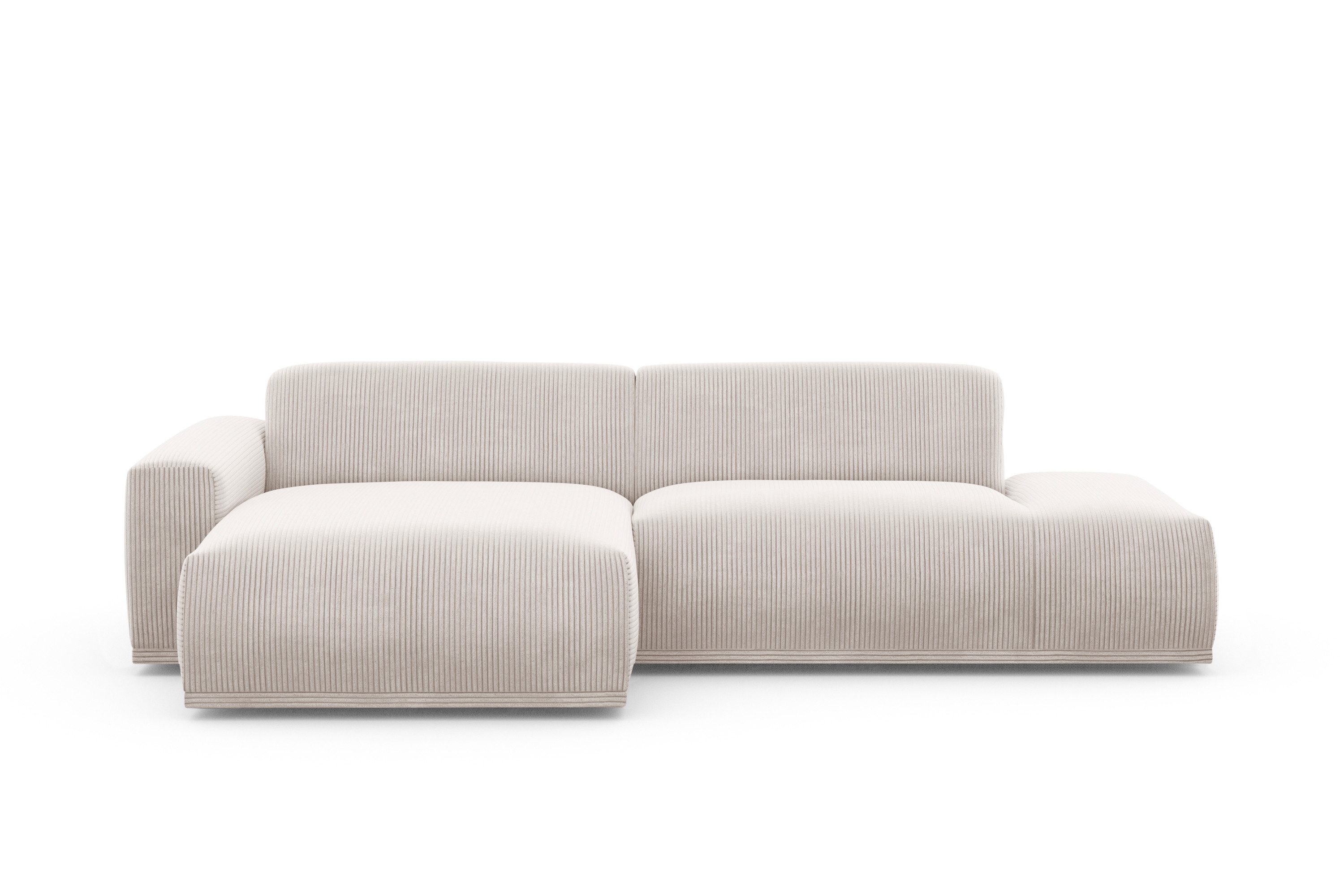 TRENDMANUFAKTUR Ecksofa Braga, mit hochwertigem Kaltschaum, L-Form, Japandi-Design, modernes Sofa, Couch mit hohem Sitzkomfort, 275/72/160 cm (B/H/T)