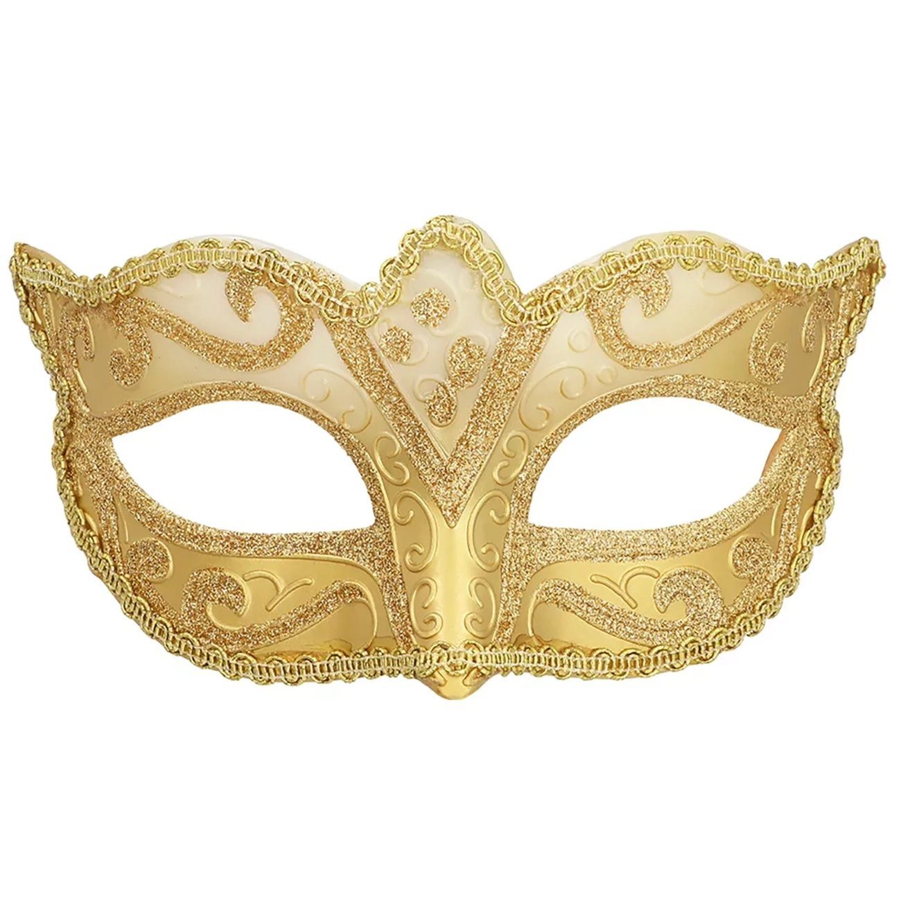Boland Verkleidungsmaske Venezianische Kunststoffmaske gold, Eine Colombina-Maske für den venezianischen Karneval