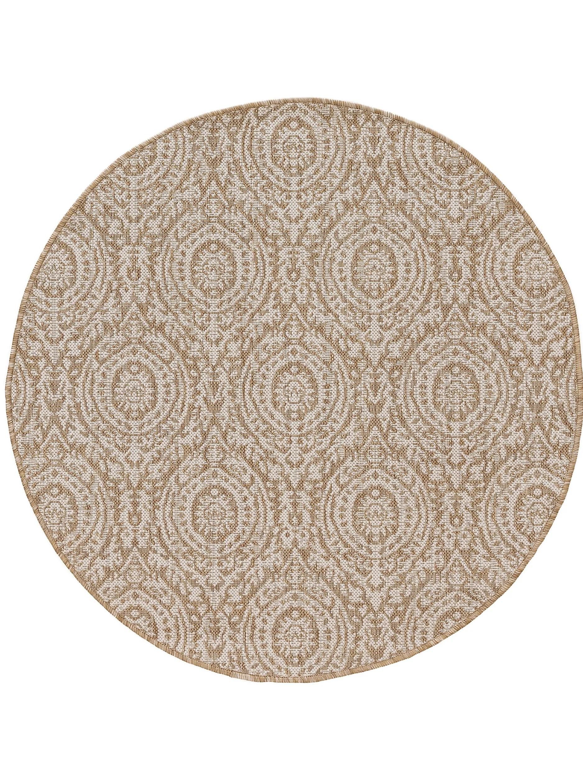 benuta Outdoorteppich Cleo, rund, Höhe: 5 mm, Teppich Wohnzimmer, Schlafzimmer, Esszimmer, Flur, Kunstfaser, Cozy