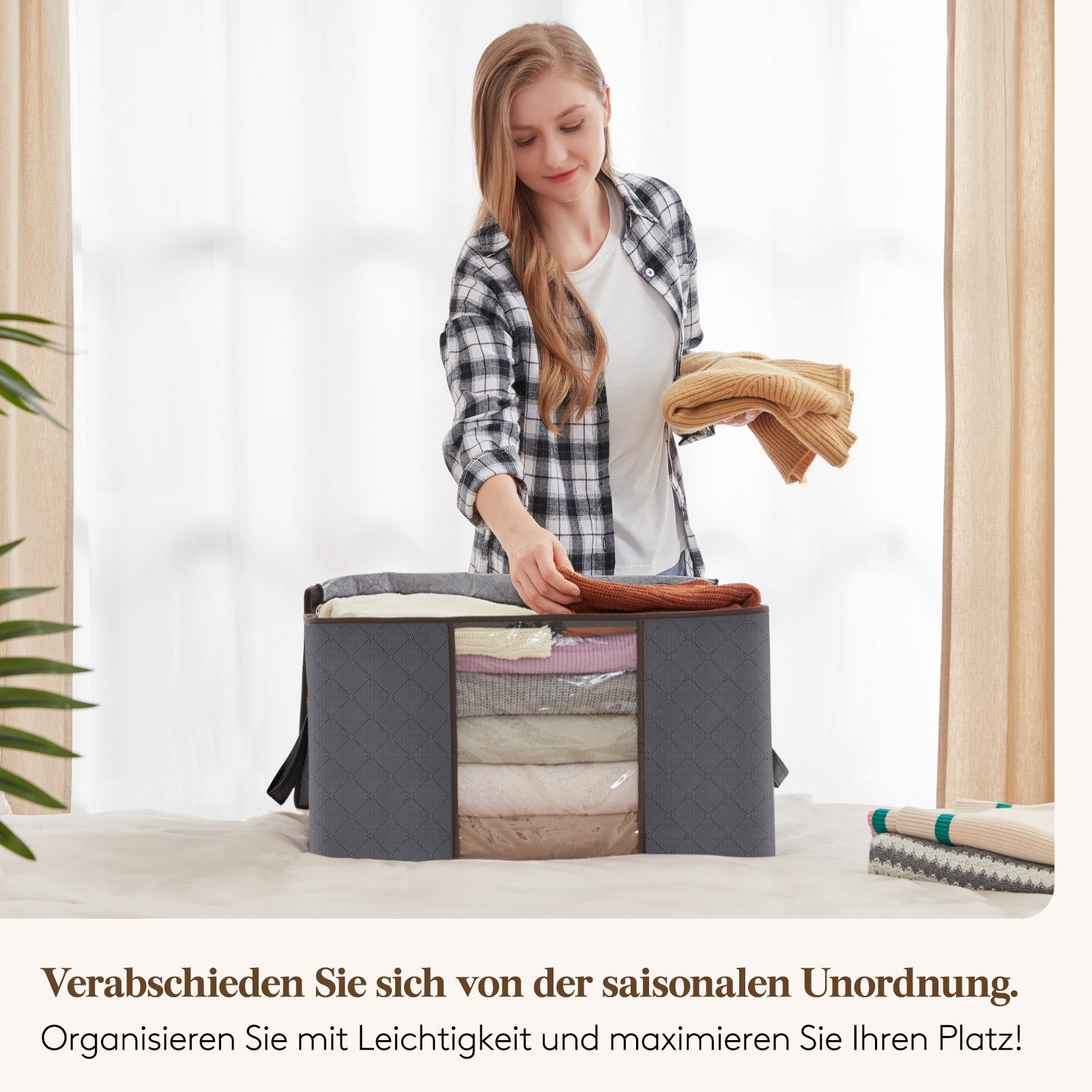 Lifewit Aufbewahrungsdose Aufbewahrungstasche mit Deckel, Kleiderschrank Organizer (Set, 1 St., 1 Stück/2 Stück/3 Stück/4 Stück/6 Stück/8 Stück), Klappbar, Non- – Bild 5 von 5