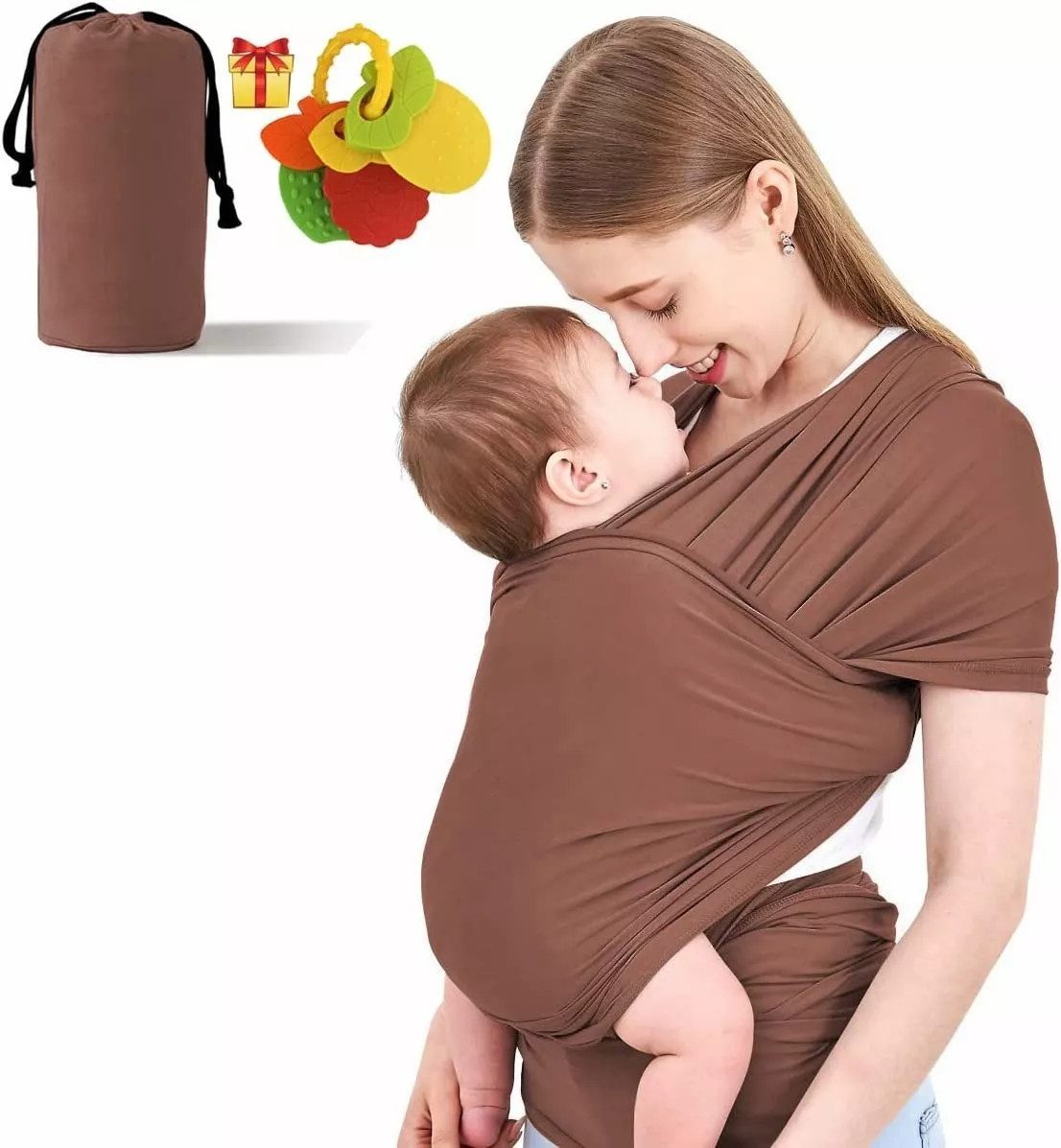 Cbei Tragetuch Babytrage Tragetuch für Neugeborene, 530×58cm, elastisch bis 16kg