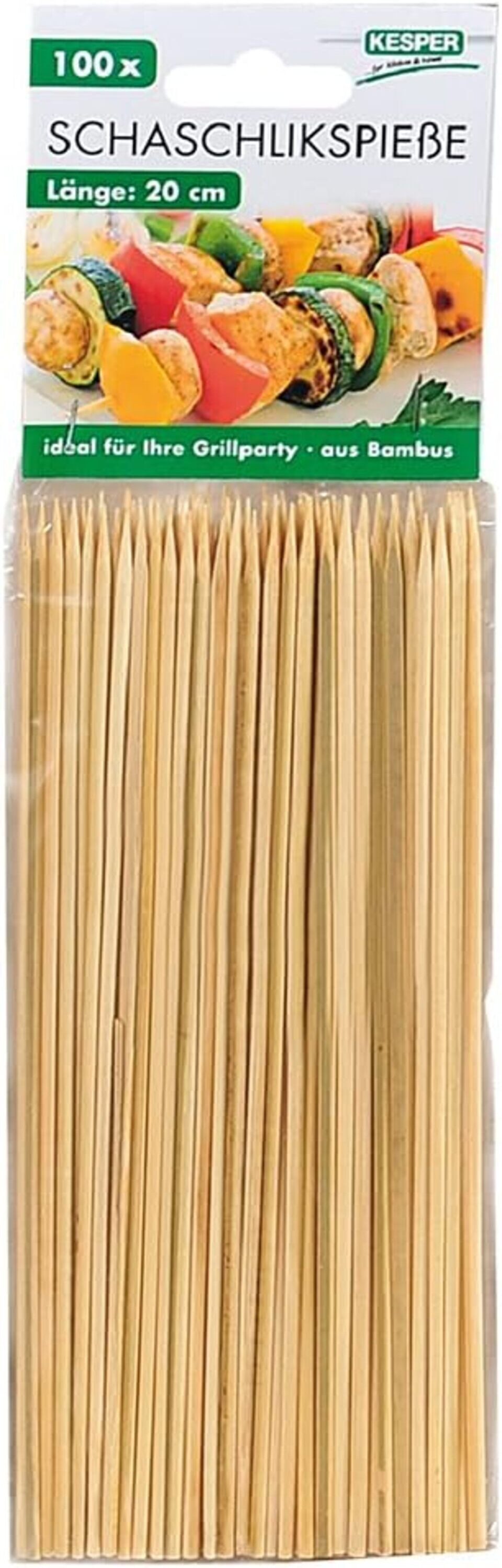 KESPER® Schaschlikspieße Schaschlikspieße, 20 cm 100 Stück (1-St)