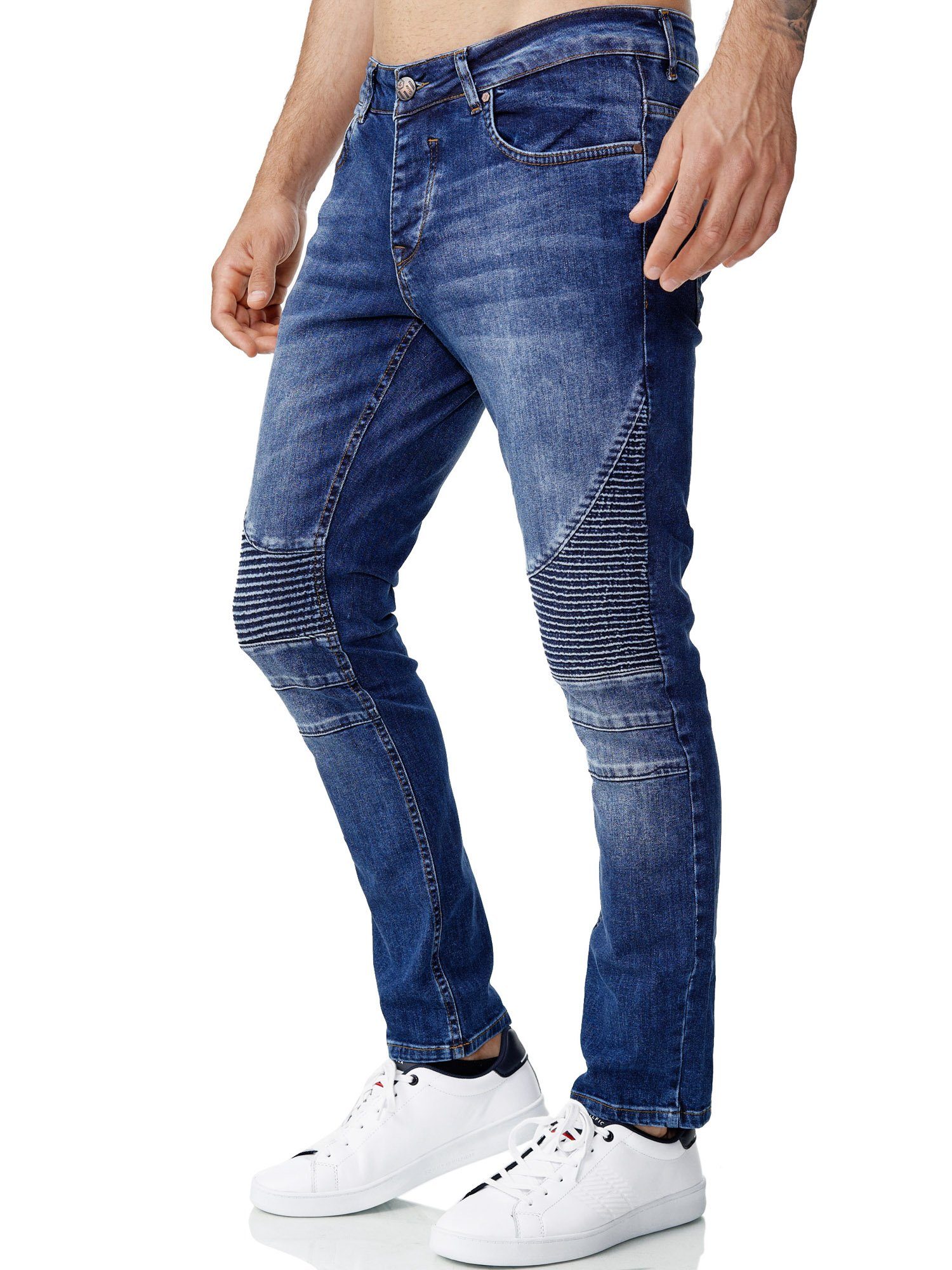 Tazzio Slim-fit-Jeans 16517 in cooler Biker-Optik
