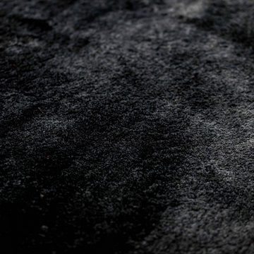 Teppich Ovaler Badteppich – schön weich in schwarz, TeppichHome24, rechteckig, Höhe: 18 mm