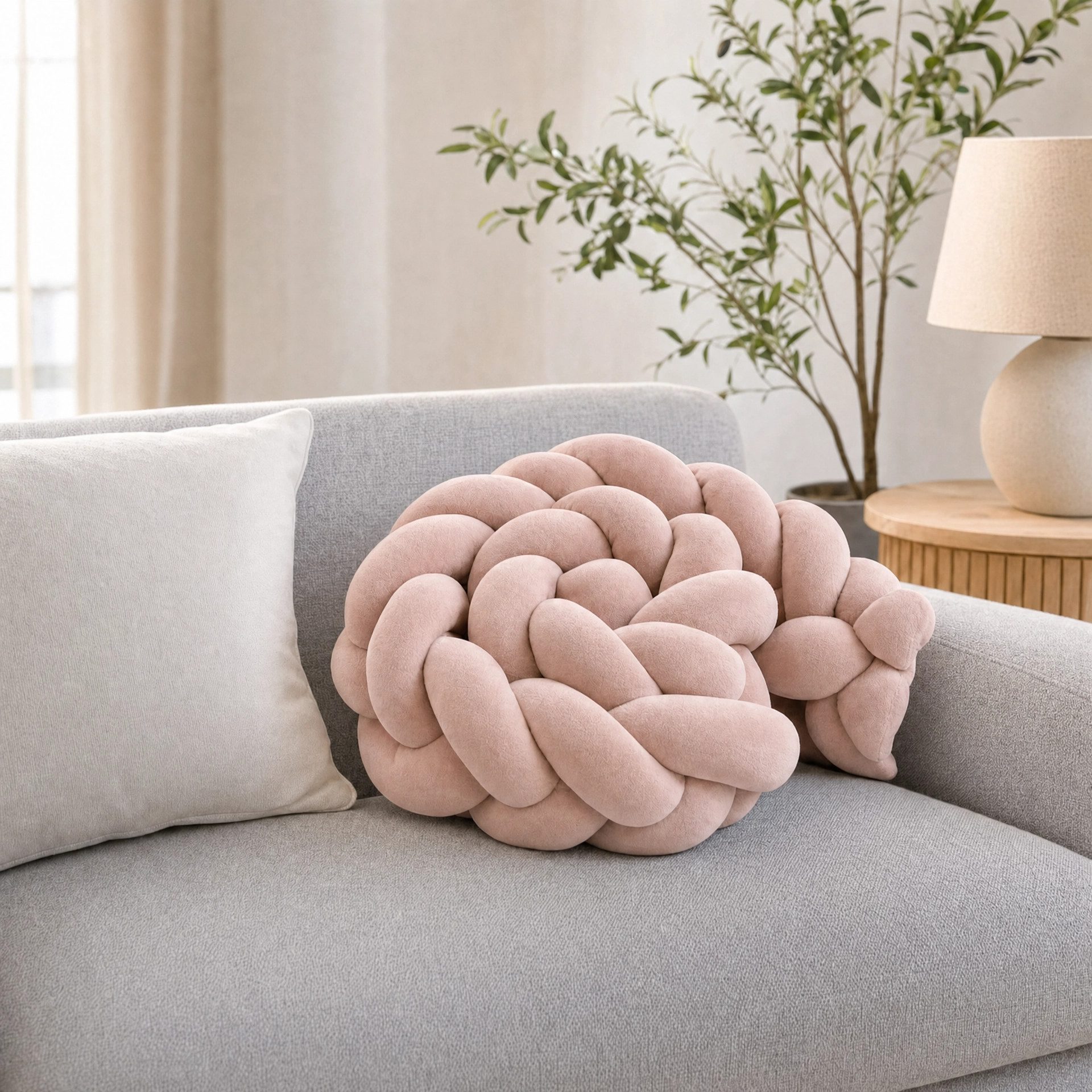 LuMali Nestchenschlange Bettschlange geflochten 210cm Nestchen Bettumrandung Babybett Zopf, Stillkissen Seitenschläfer Velour weich hypoallergen Pastellfarben – Bild 4 von 5