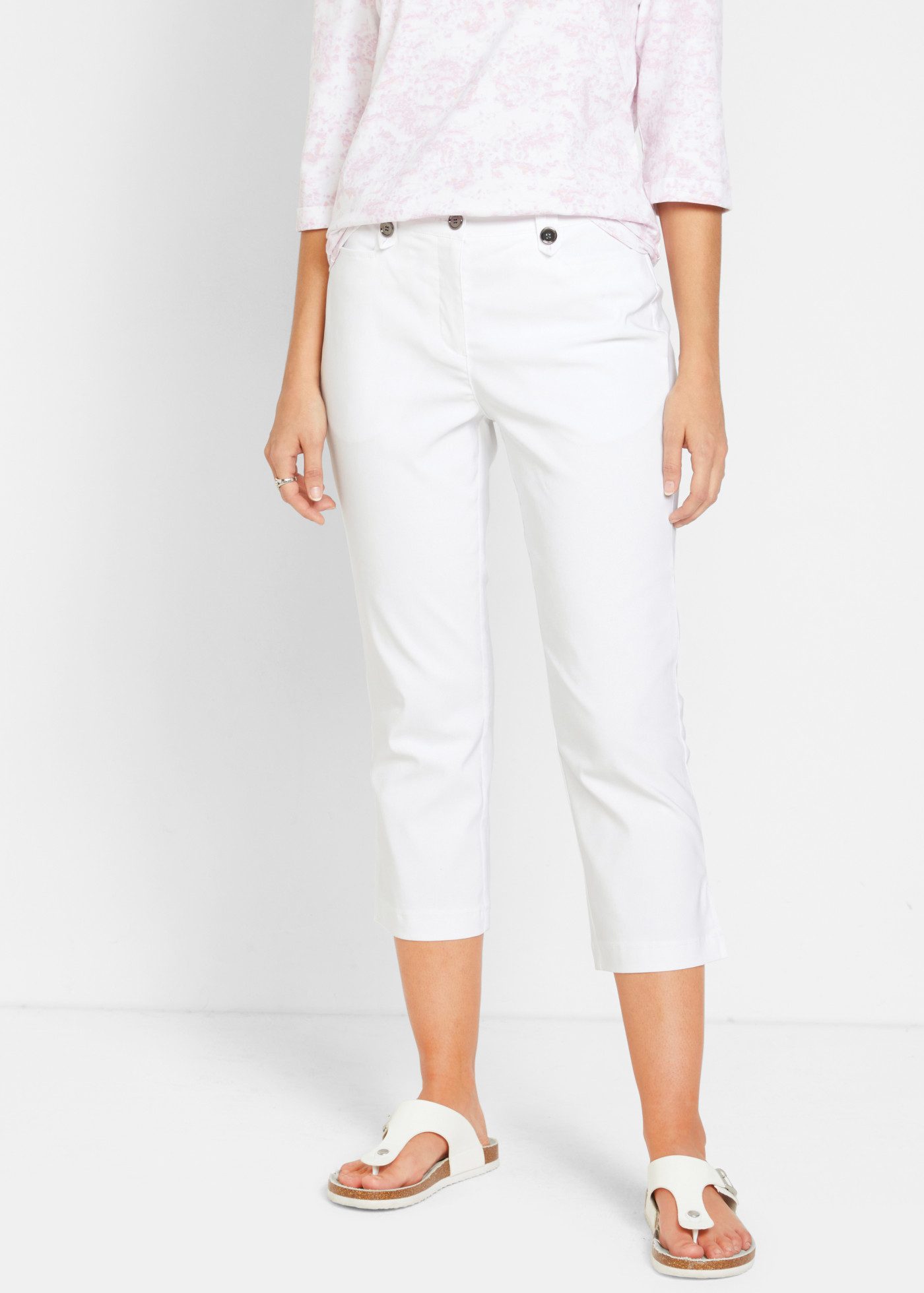 bonprix 7/8-Hose mit Elasthan-Anteil, Regular Fit, mit Bequembund