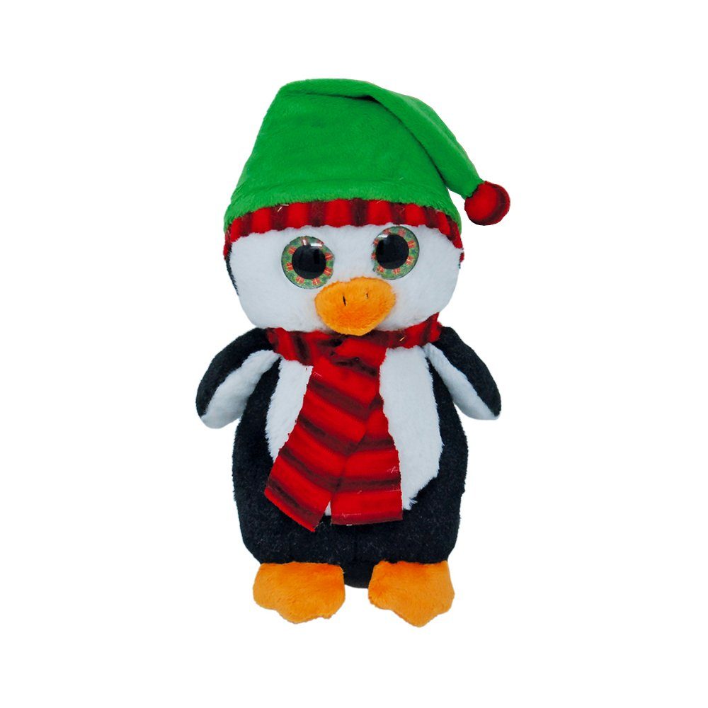 Landahl & Baumann Kuscheltier Weihnachts Plüsch Elch, Bär, Pinguin 23 cm mit Schal, Weihnachten Deko (3er Set), Deko Plüschtiere Rentier Hirsch Weihnachtsplüsch