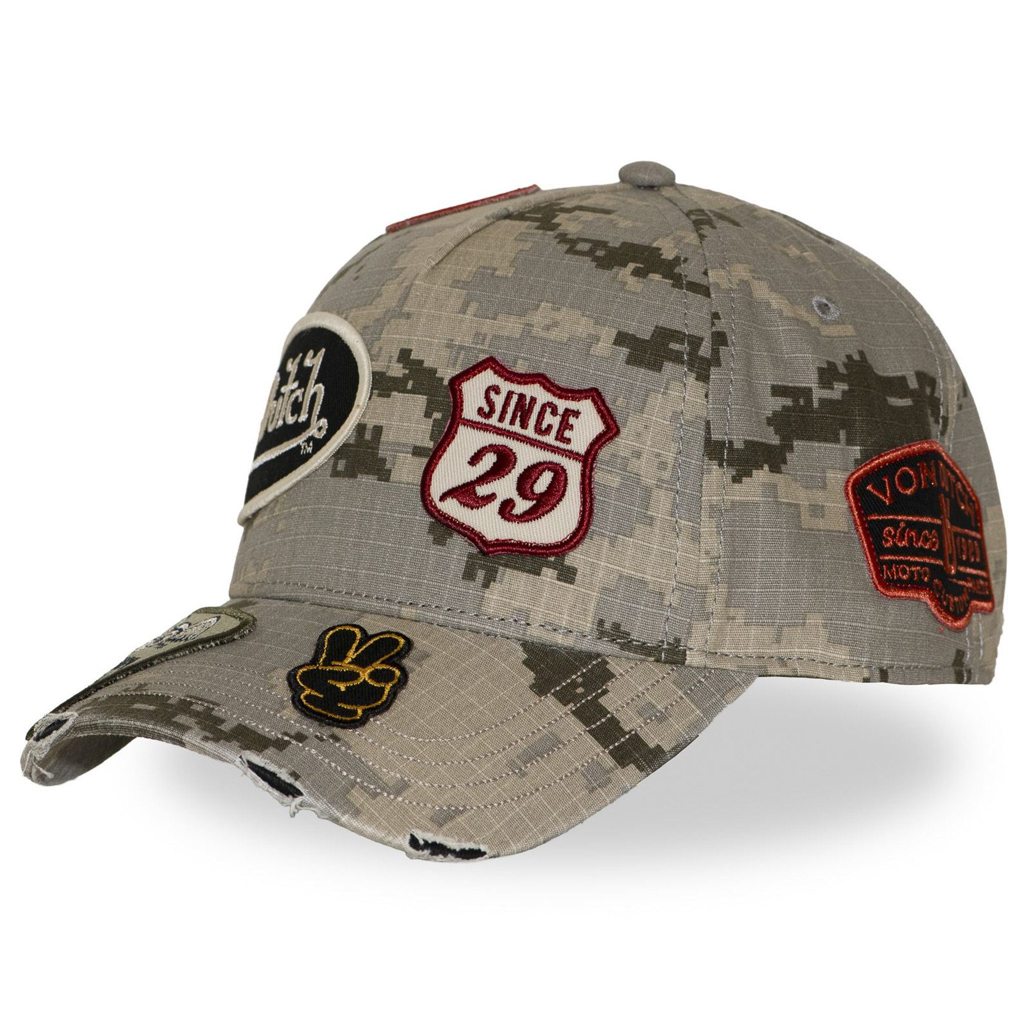 Von Dutch Baseball Cap Von Dutch Originals 5 Panel Snapback Cap CAMO PATCH VD (Basecap, Basecap, Snapback Cap) Camouflage Optik