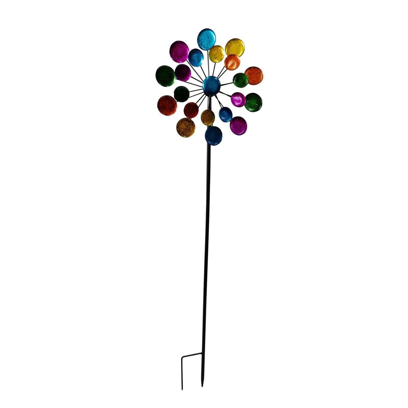 Geschenkestadl Deko-Windrad Windrad aus Metall 122 cm hoch – farbenfrohes Gartendekor für draußen (Set, 1 St., teilmontiert), Windrad
