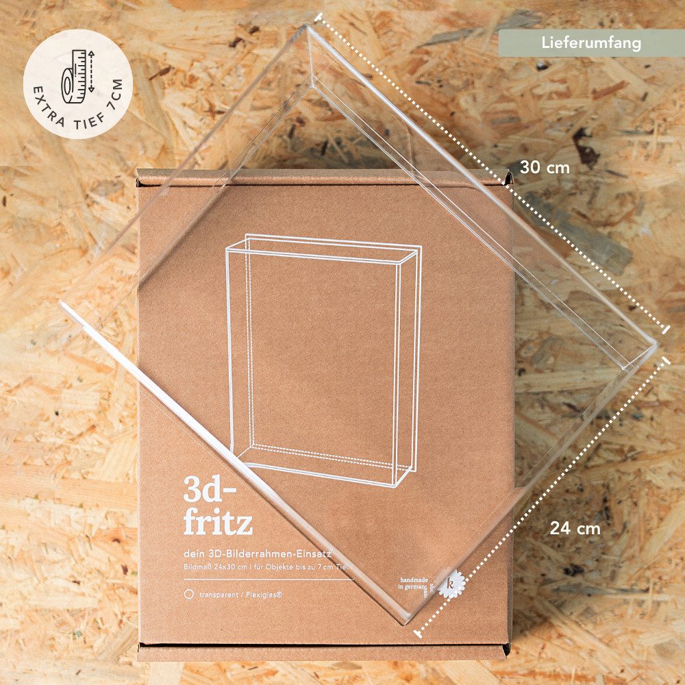 krasspedia Bilderrahmen fritz 3D-Objektrahmen Einsatz 7 cm tief, 24x30 cm, zum Befüllen, Bilderrahmen zum Befüllen, Erinnerungsbox, Geschenke für Frauen – Bild 2 von 5