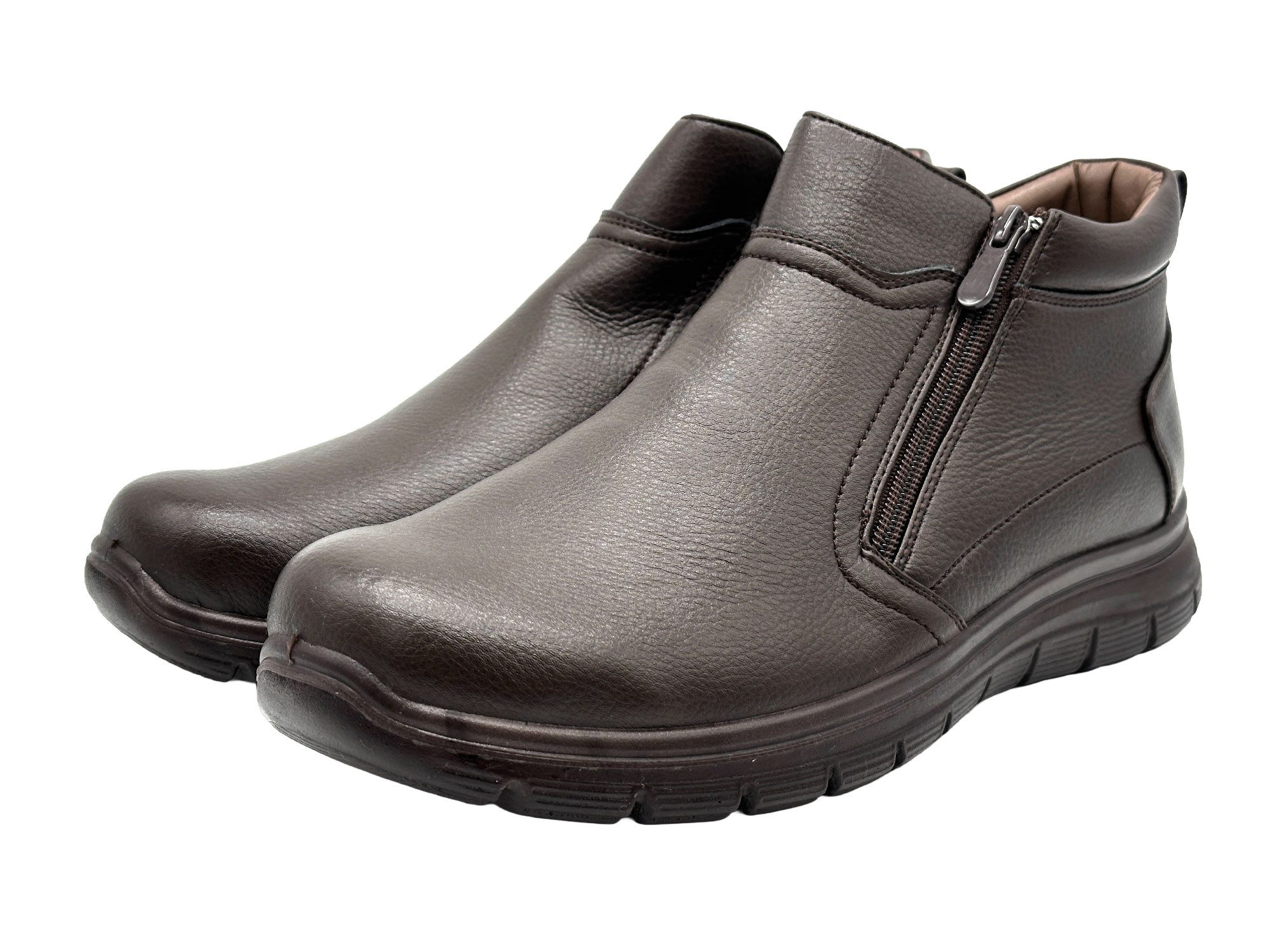 Nowaland Warme Herren Winterstiefeletten mit Doppelreißverschluss Winterstiefelette Wasserabweisend, rutschfest, warm gefüttert