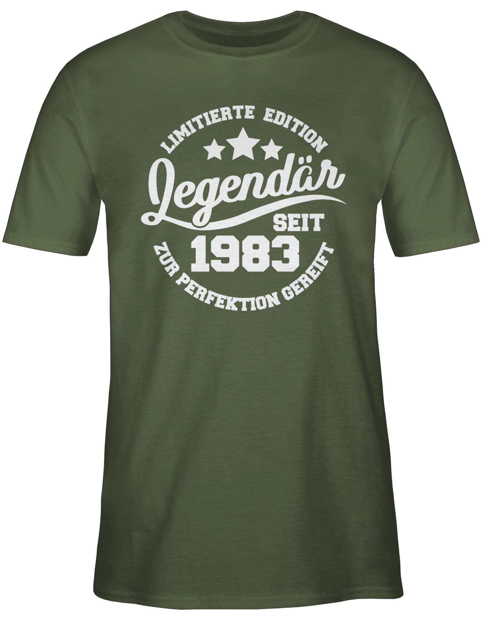Shirtracer T-Shirt Legendär seit 1983 Grün 40. weiß - Army Geburtstag 2