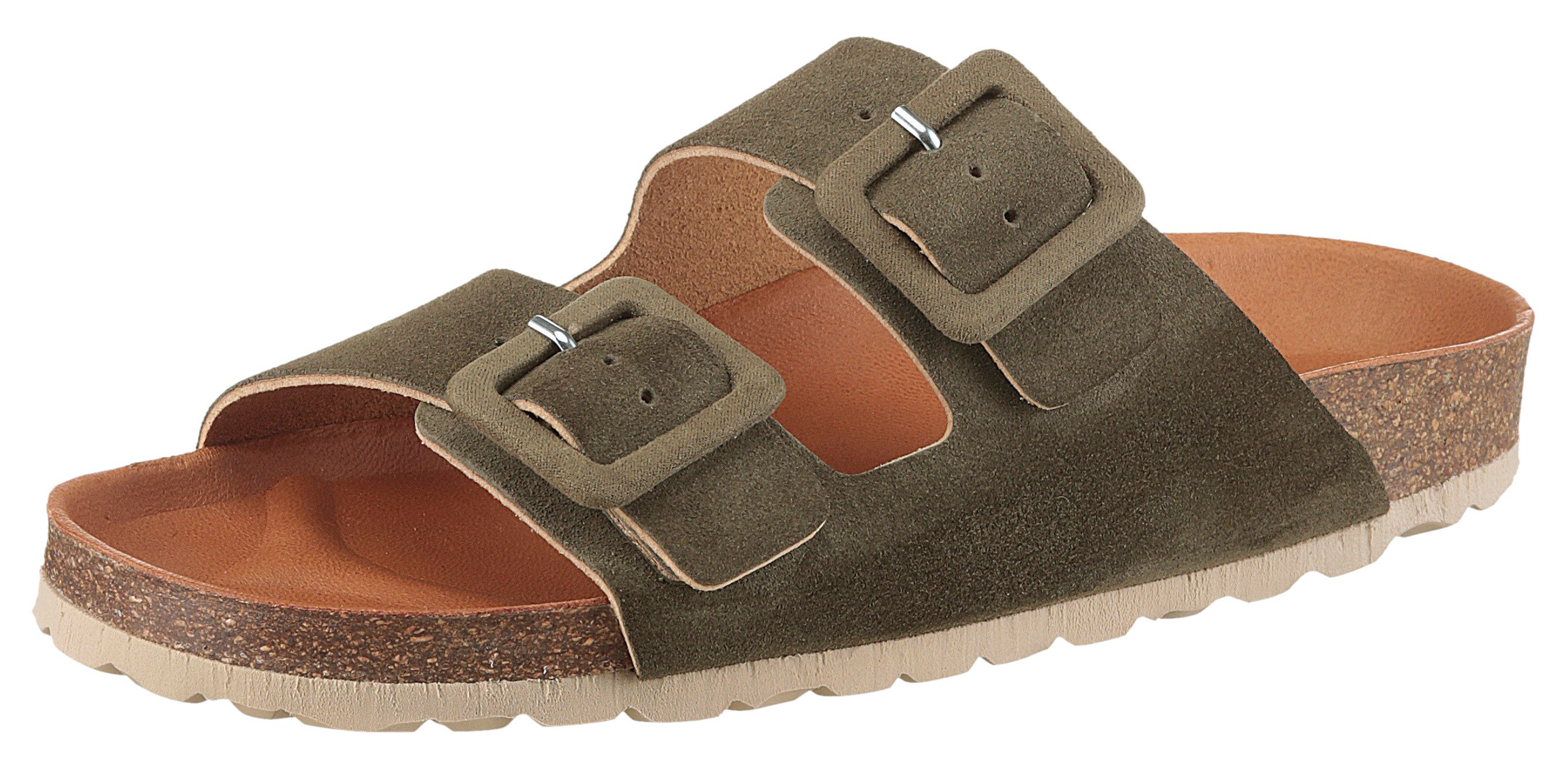 VERBENAS Randell Velour Pantolette, Sommerschuh, Schlappen, Hausschuh, Urla günstig online kaufen