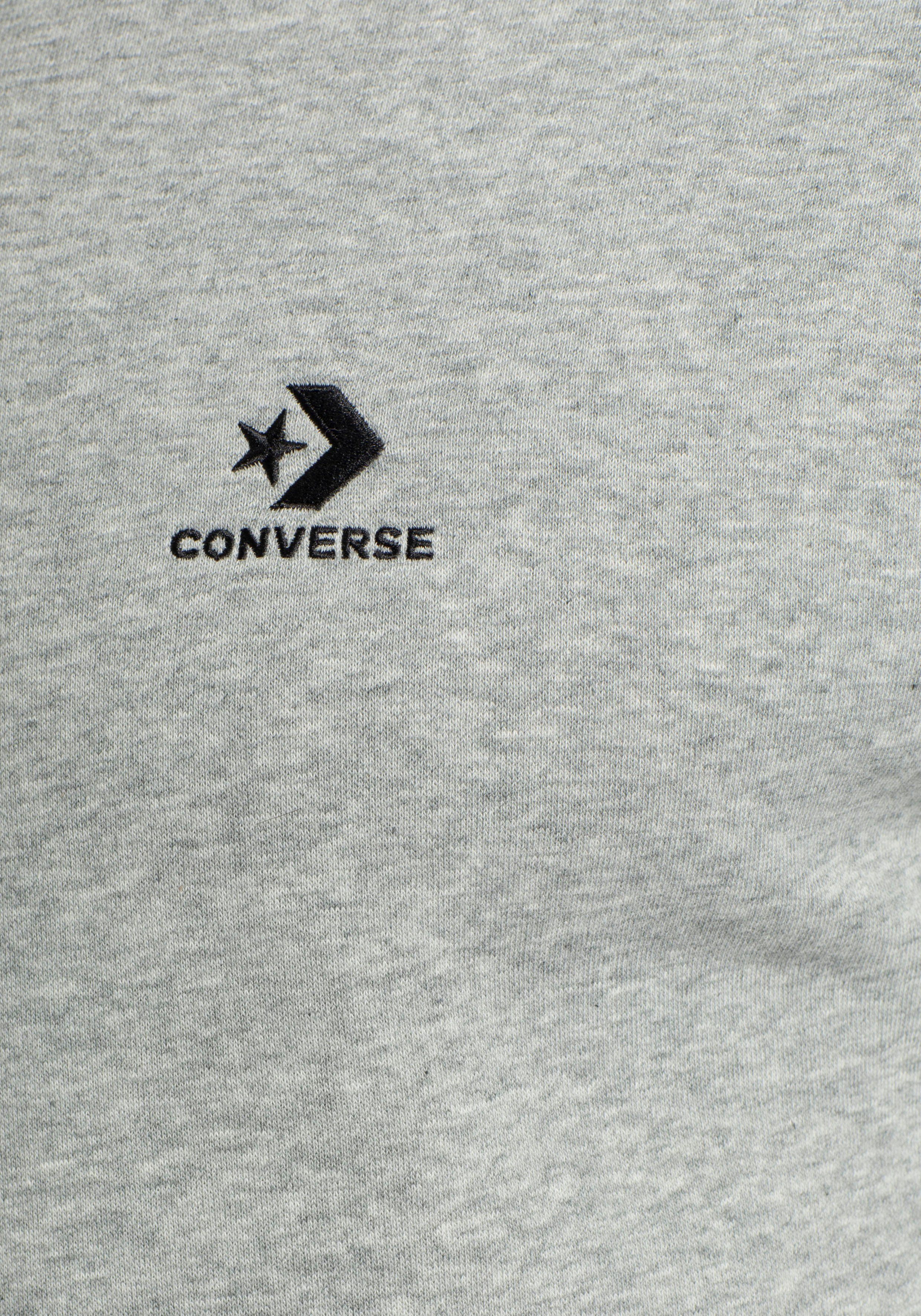 Converse Kapuzensweatshirt EMBROIDERED STAR CHEVRON BRUSHED Unisex HOODIE GREY VINTAGE (1-tlg) FLEECE HEATHER BACK